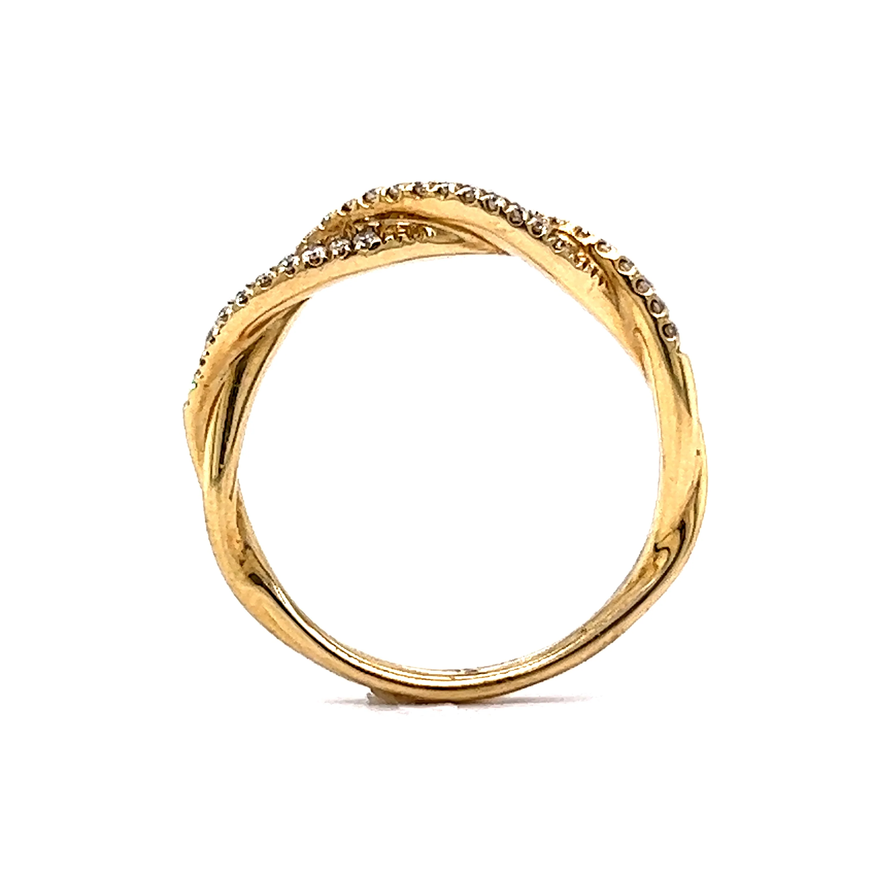 .18 Twisted Diamond Wedding Band in 14k Yellow Gold - Image 4
