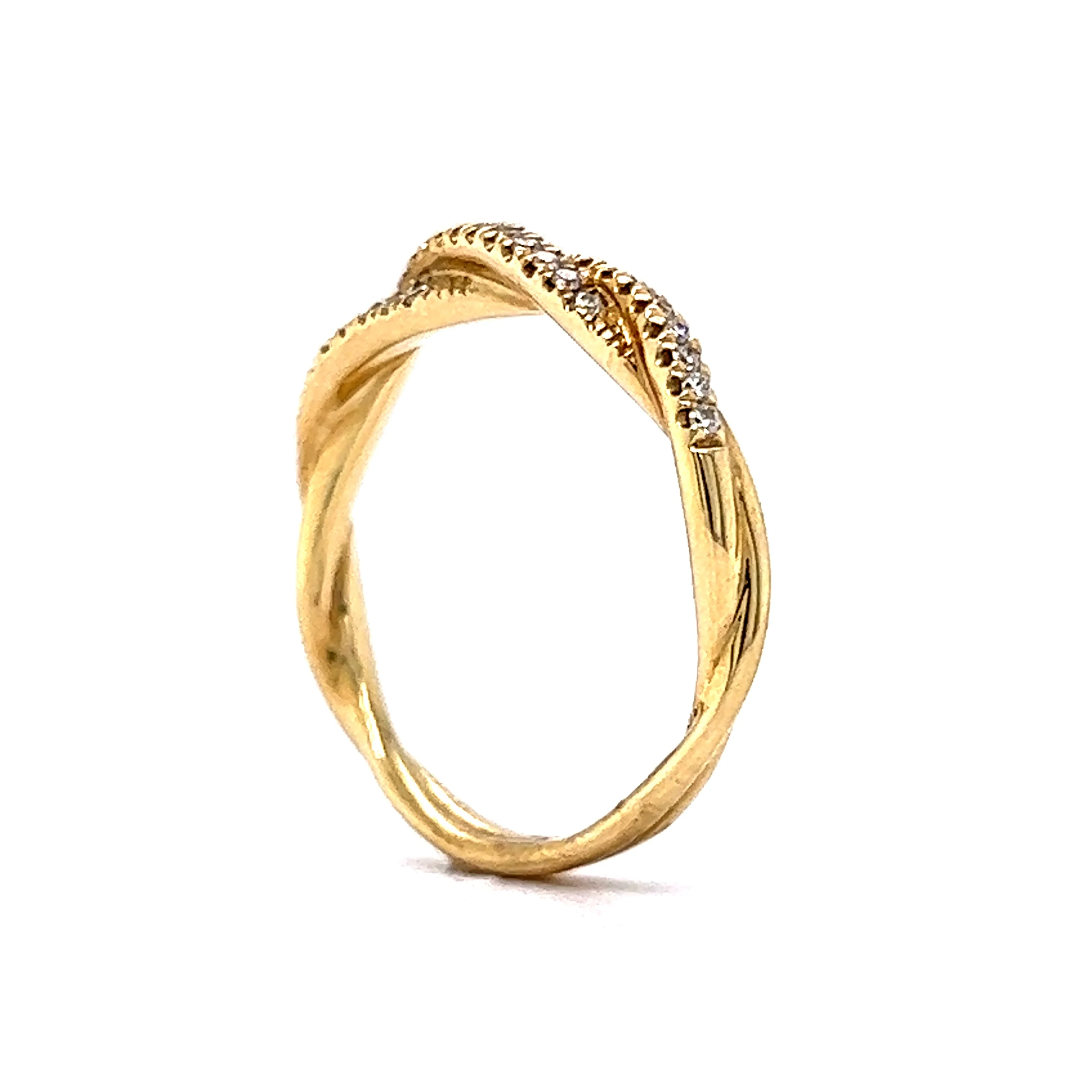 .18 Twisted Diamond Wedding Band in 14k Yellow Gold - Image 5