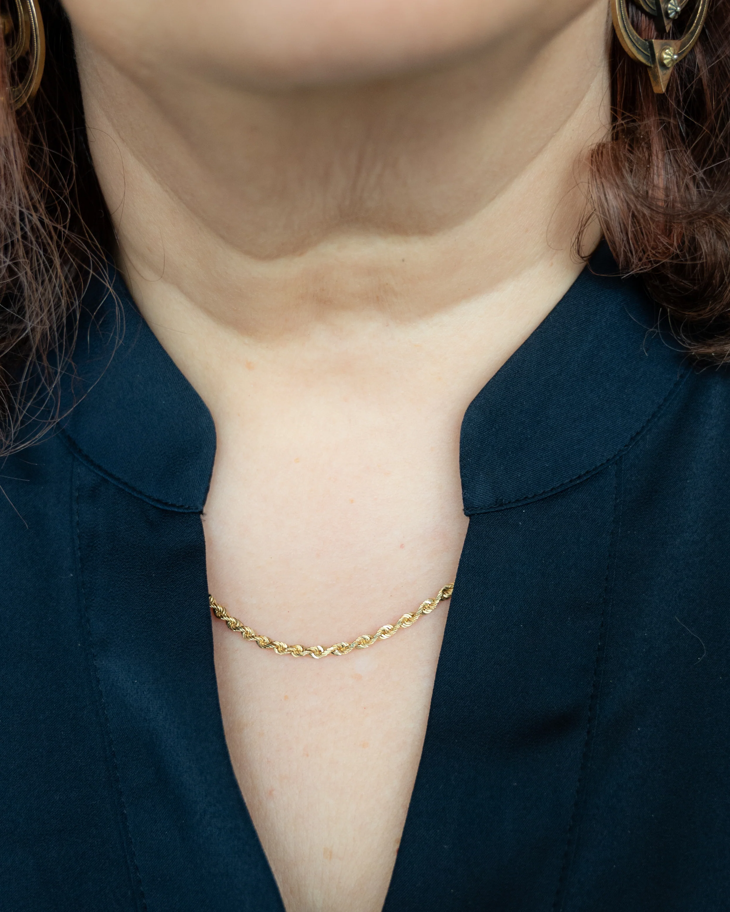 18" Twisted Rope Chain Necklace in 14k Yellow Gold - Image 6