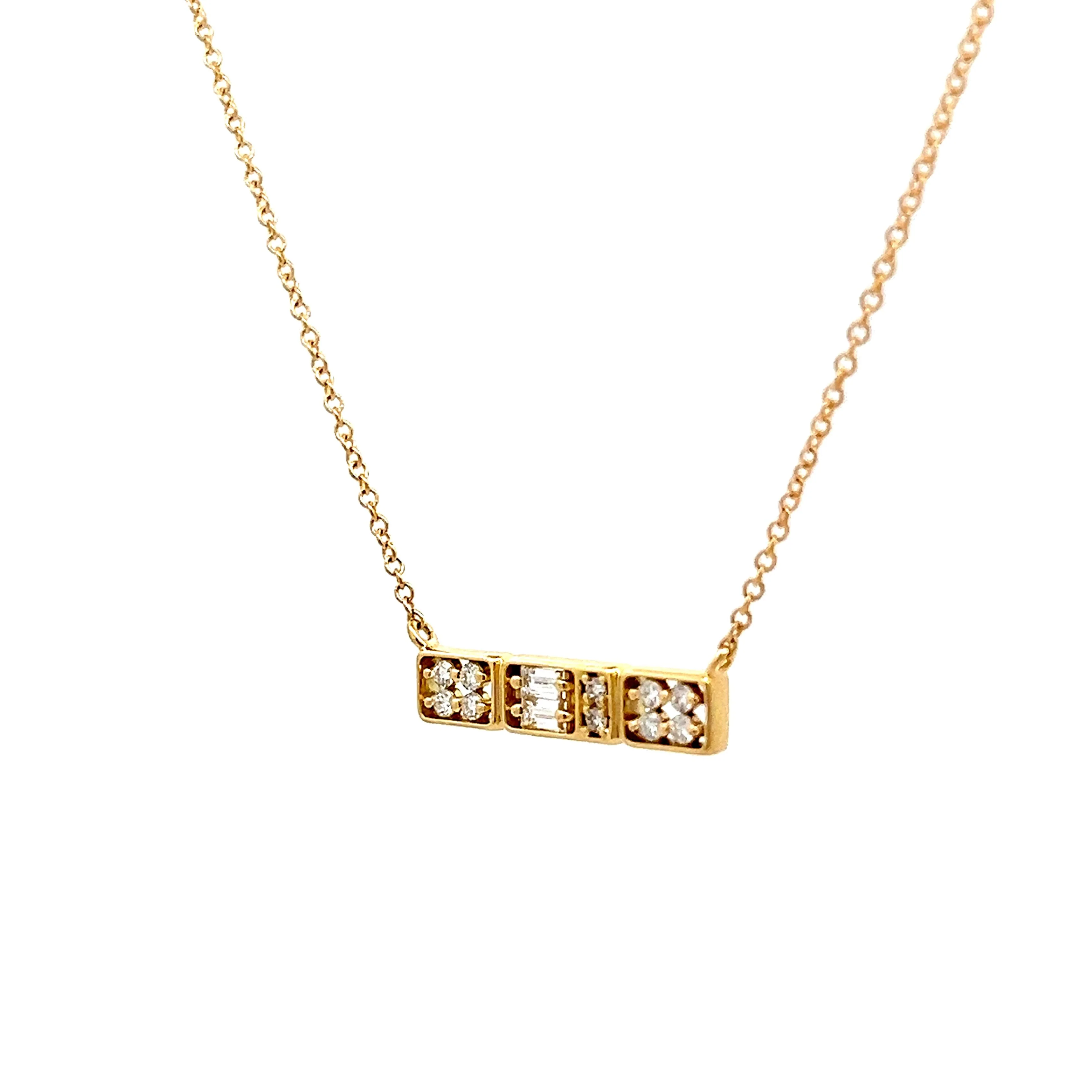 .19 Baguette & Round Diamond Pendant Necklace in 14k - Image 2