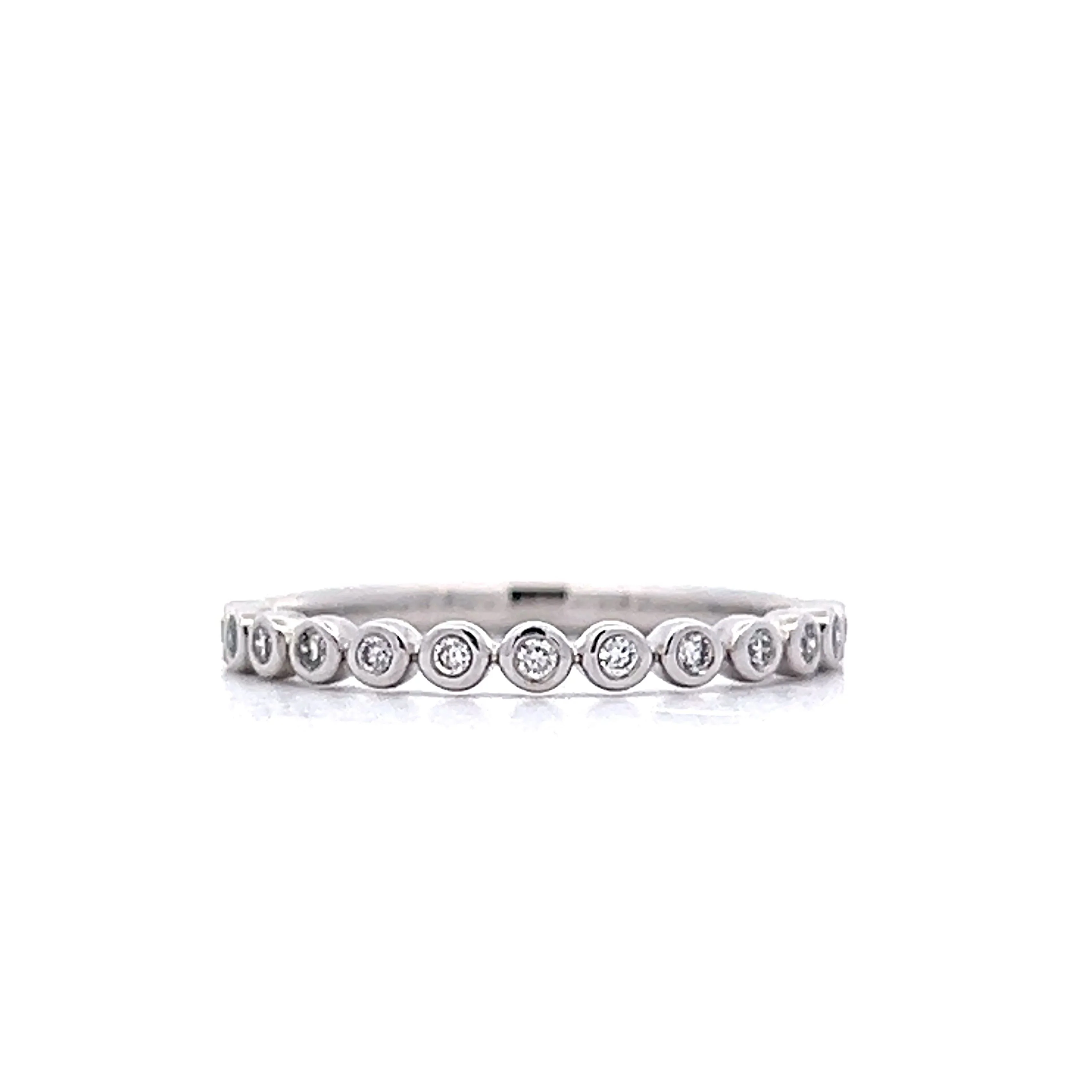 .19 Bezel Diamond Wedding Band in 14k White Gold