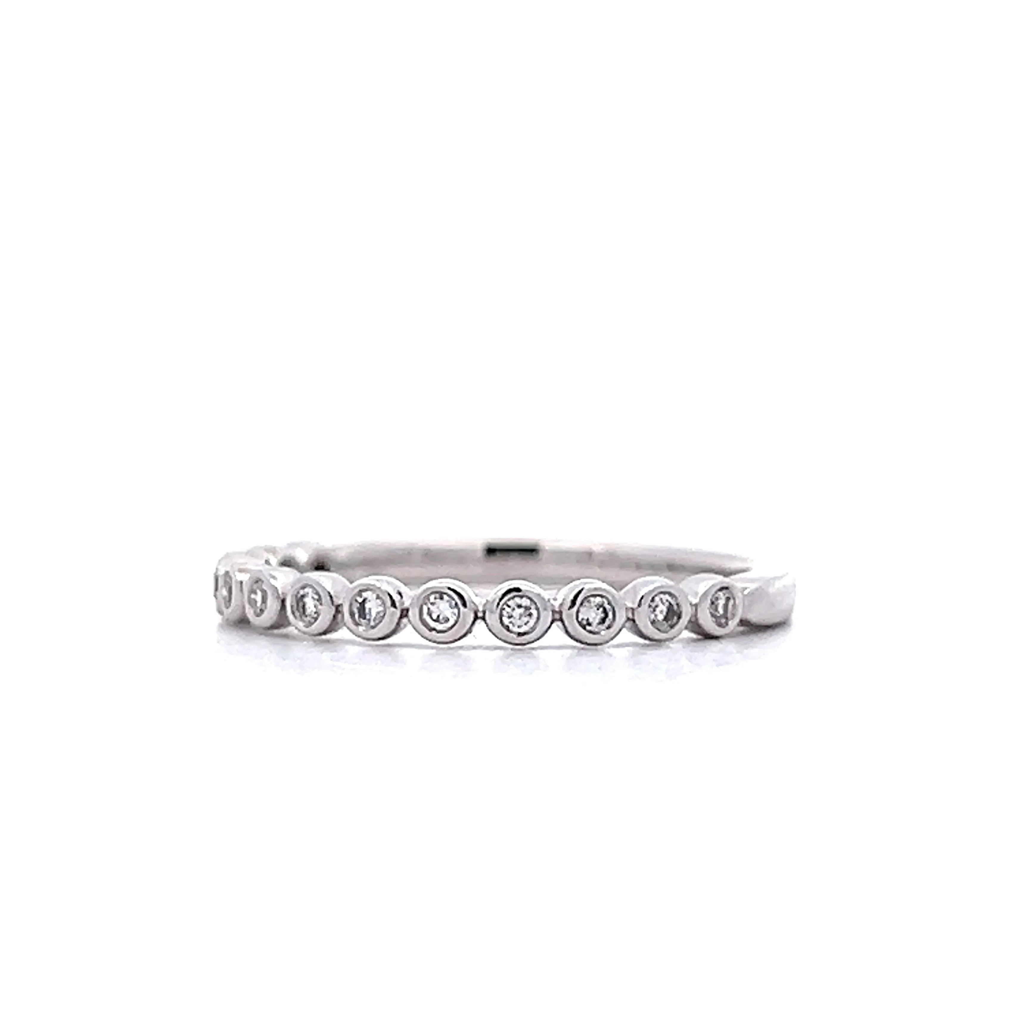 .19 Bezel Diamond Wedding Band in 14k White Gold - Image 2