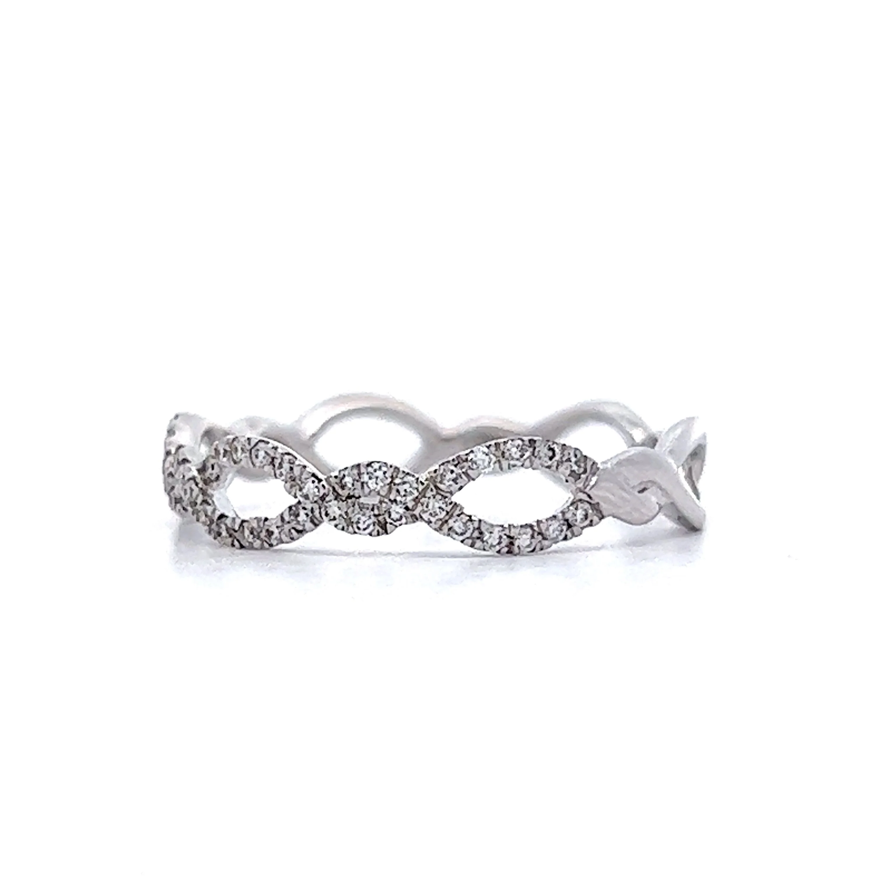 .19 Diamond Wedding Band in 14k White Gold - Image 2