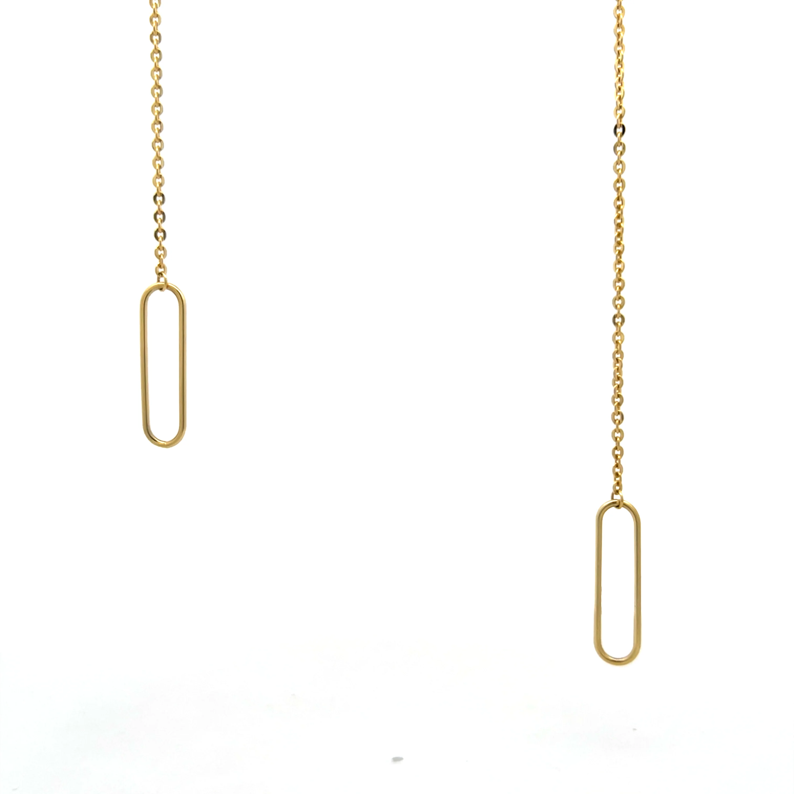 19" Lariat Cable Link Chain Necklace 18k Yellow Gold - Image 4