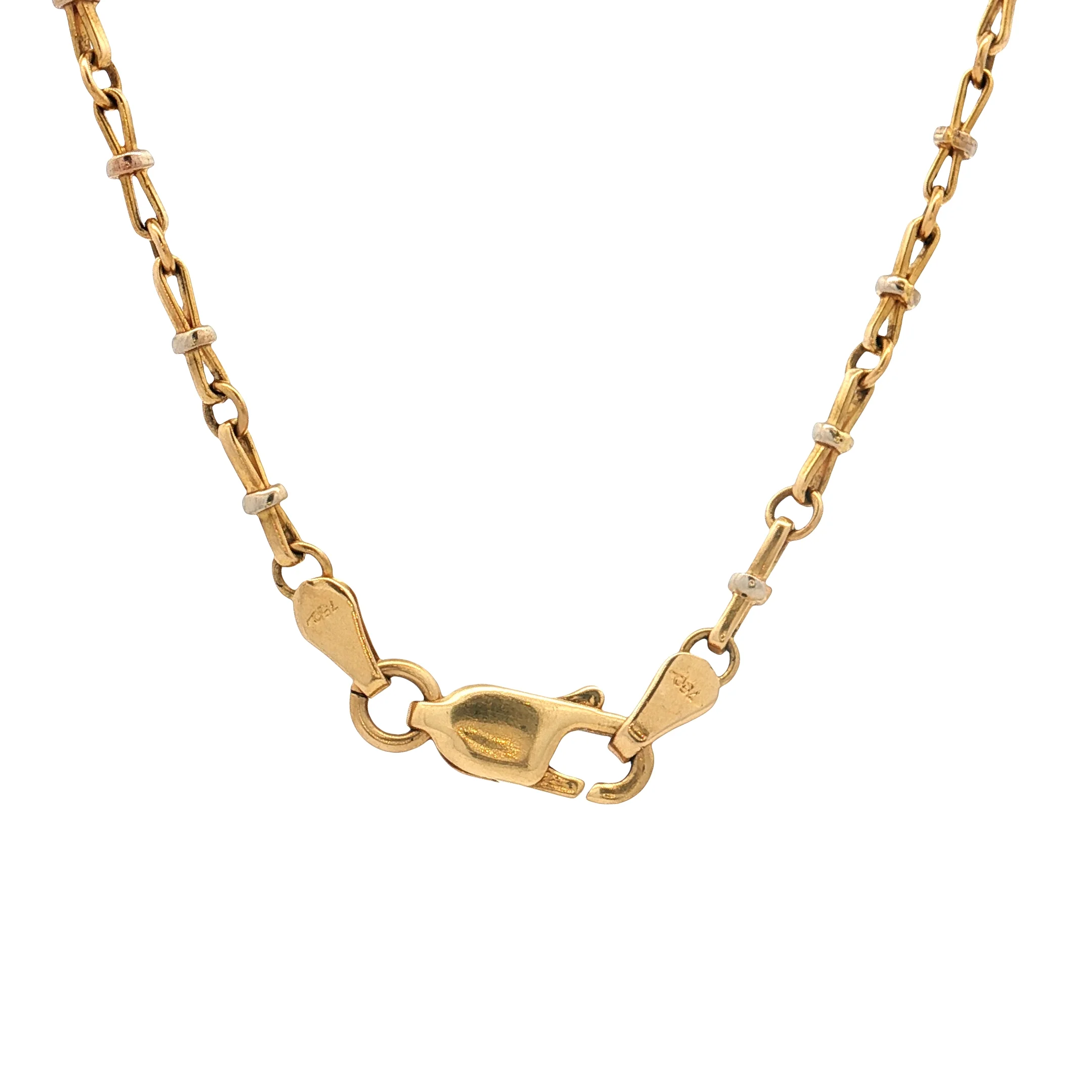 19" Round & Pinched Elongated Link Necklace 18k - Image 4