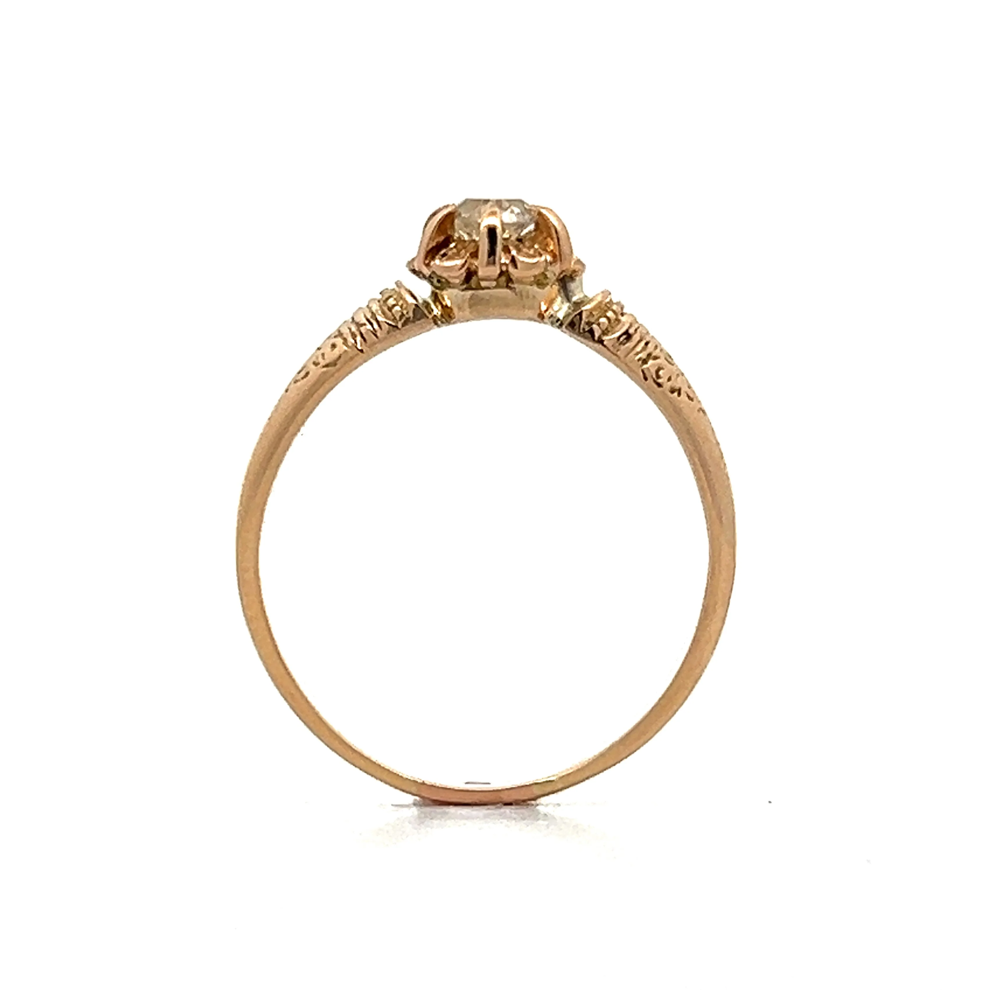 .19 Vintage Victorian Diamond Engagement Ring in 14k - Image 4