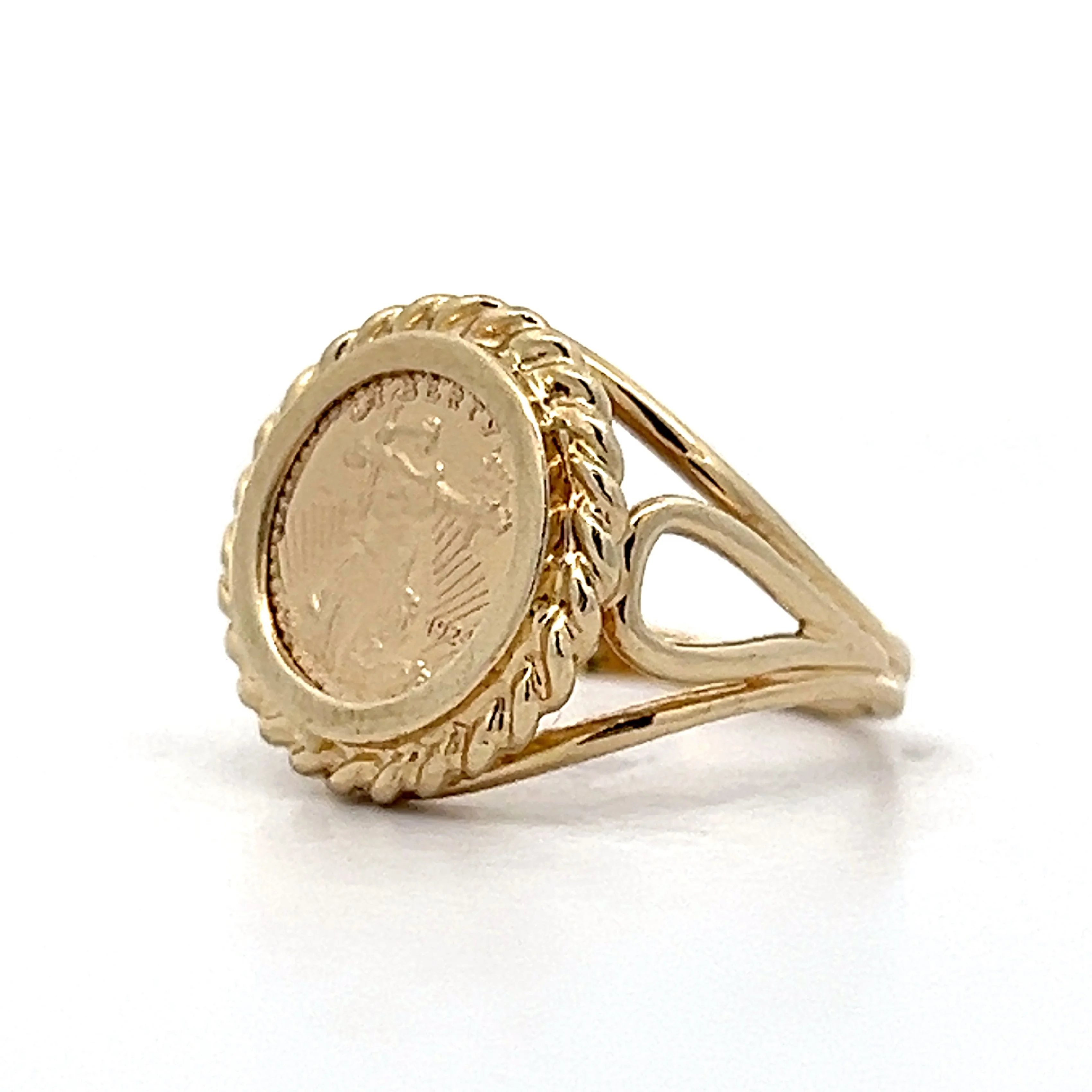 1924 Replica Gold Coin Ring in 10k Yellow Gold - Image 2