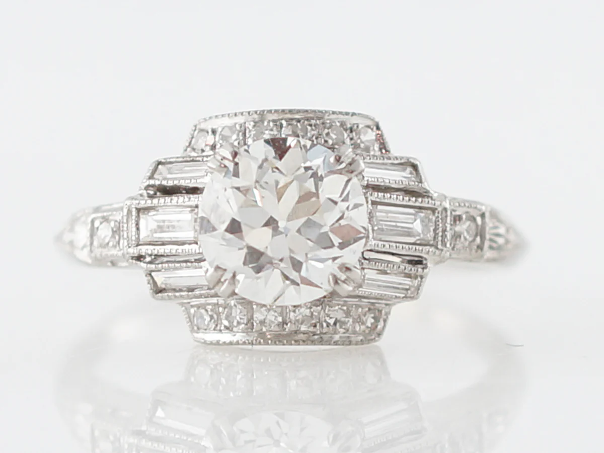 1930's Art Deco Diamond Engagement Ring in Platinum