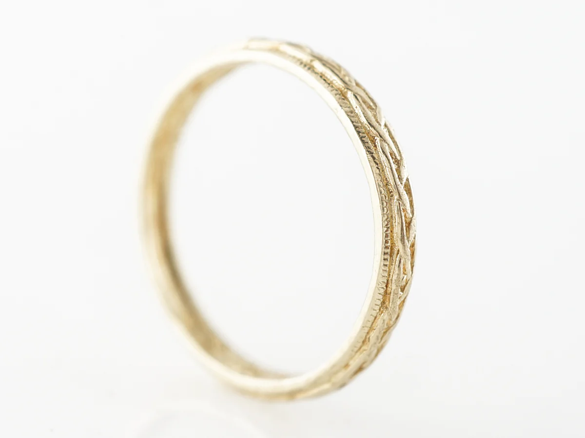 1930's Engraved Wedding Band in 10k Yellow Gold - Image 2