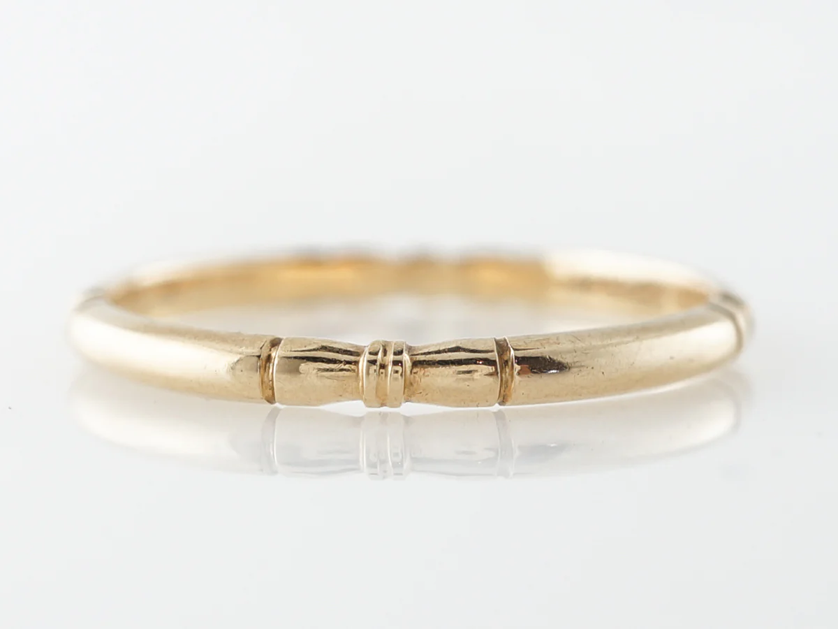 1930's Orange Blossom Wedding Band in 14k Yellow Gold