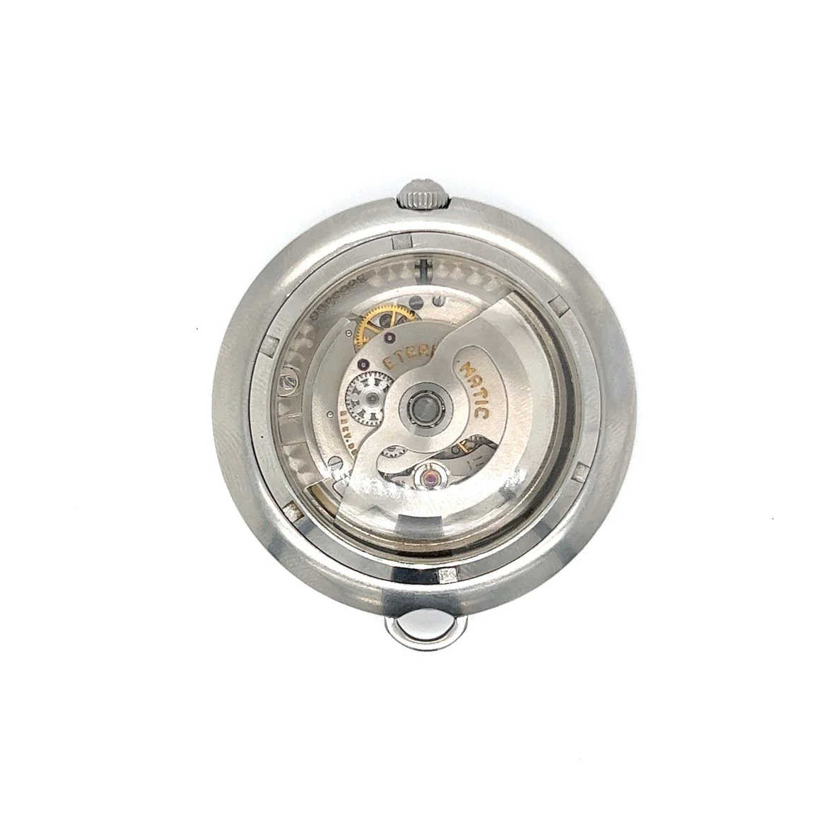 1960's Eterna-Matic Golf Model Pocket Watch in Stainless Steel - Image 2