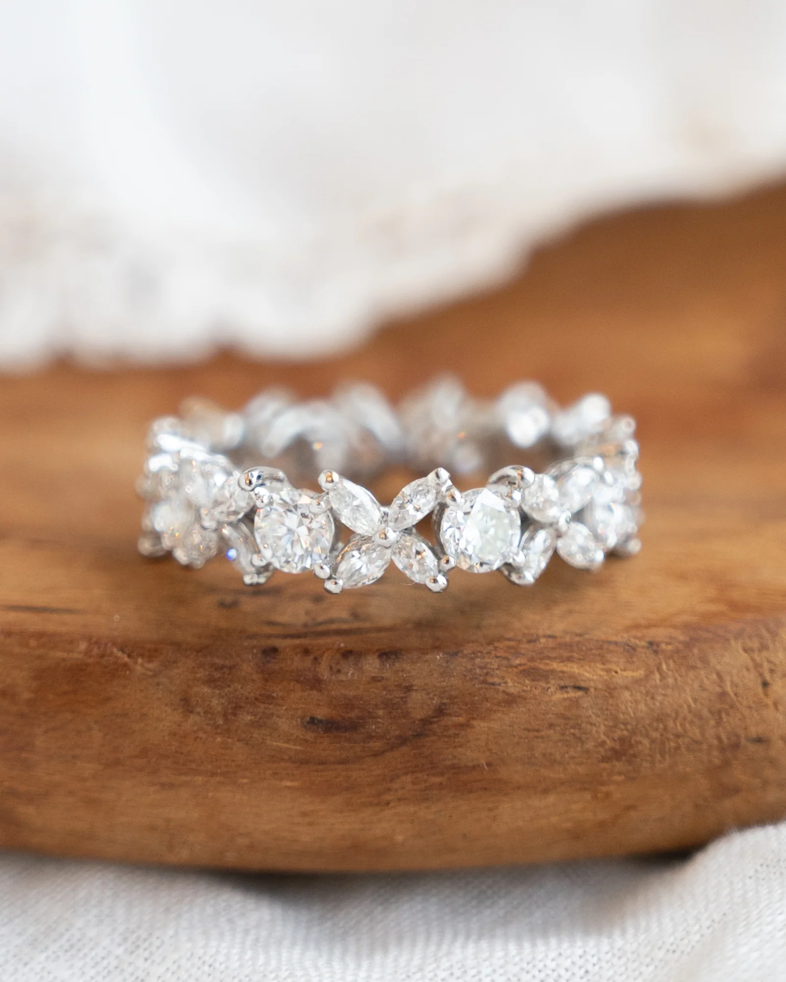 2.00 Marquise & Round Diamond Eternity Band Platinum - Image 7