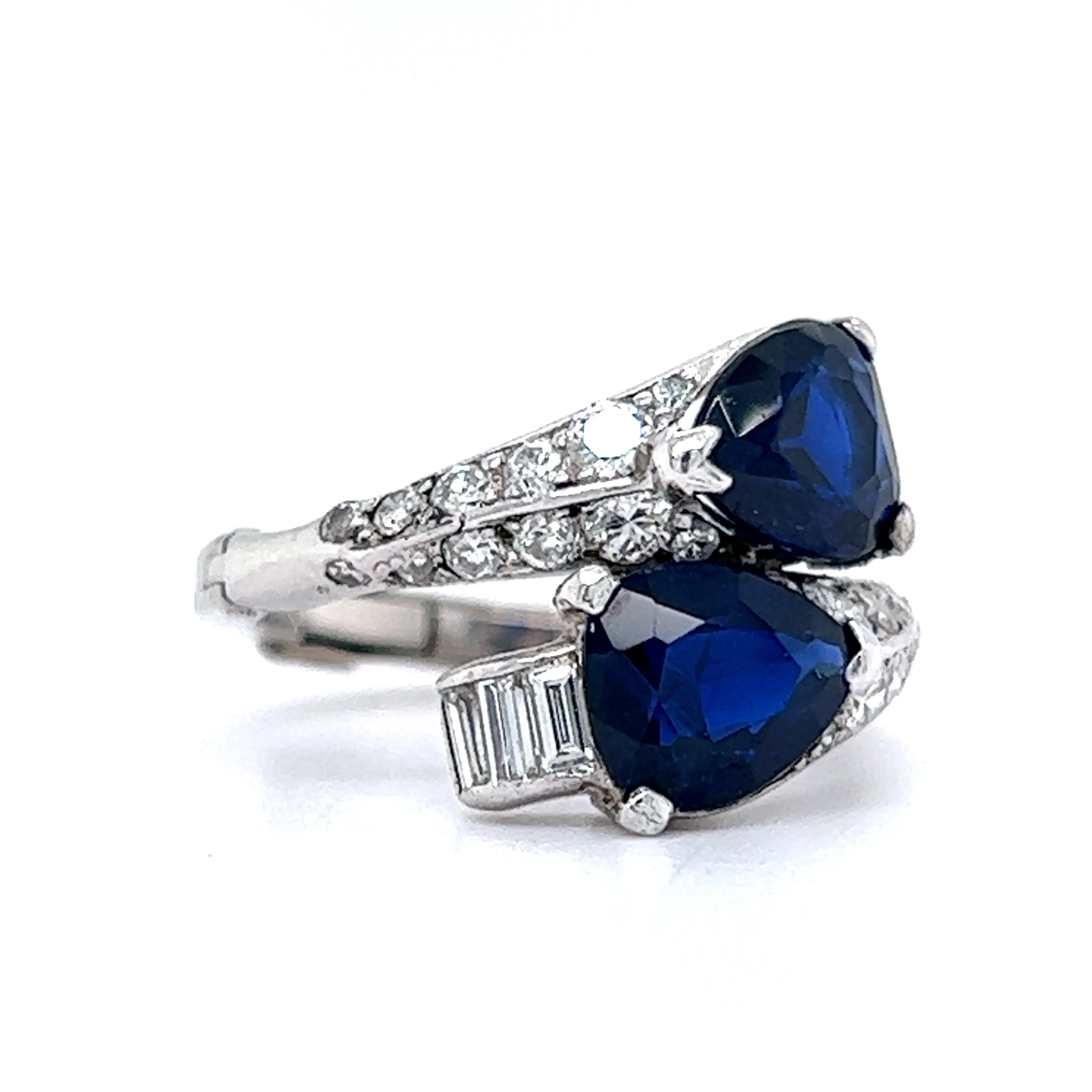 2.00 Pear Cut Sapphire & Diamond Ring in Platinum - Image 2