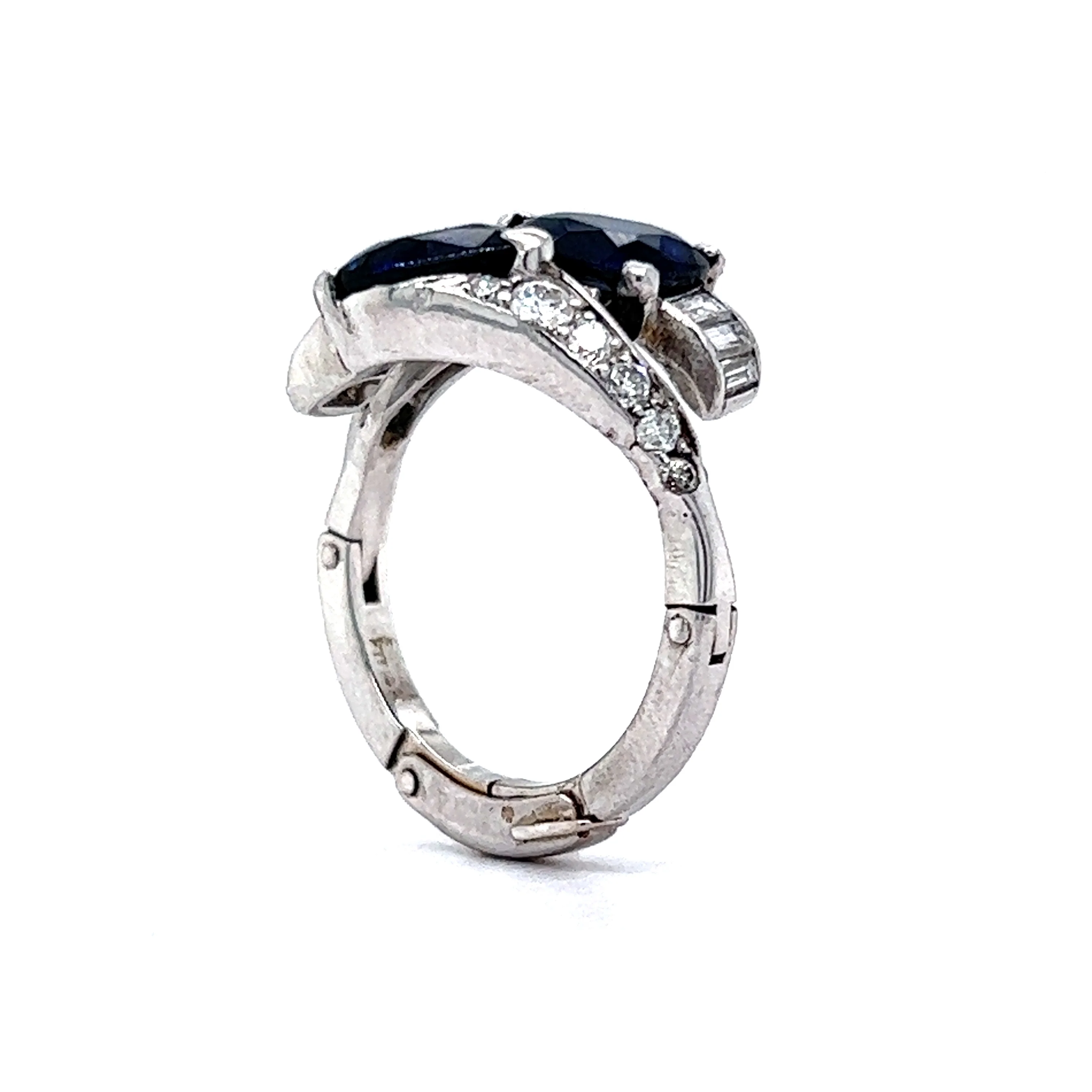 2.00 Pear Cut Sapphire & Diamond Ring in Platinum - Image 7