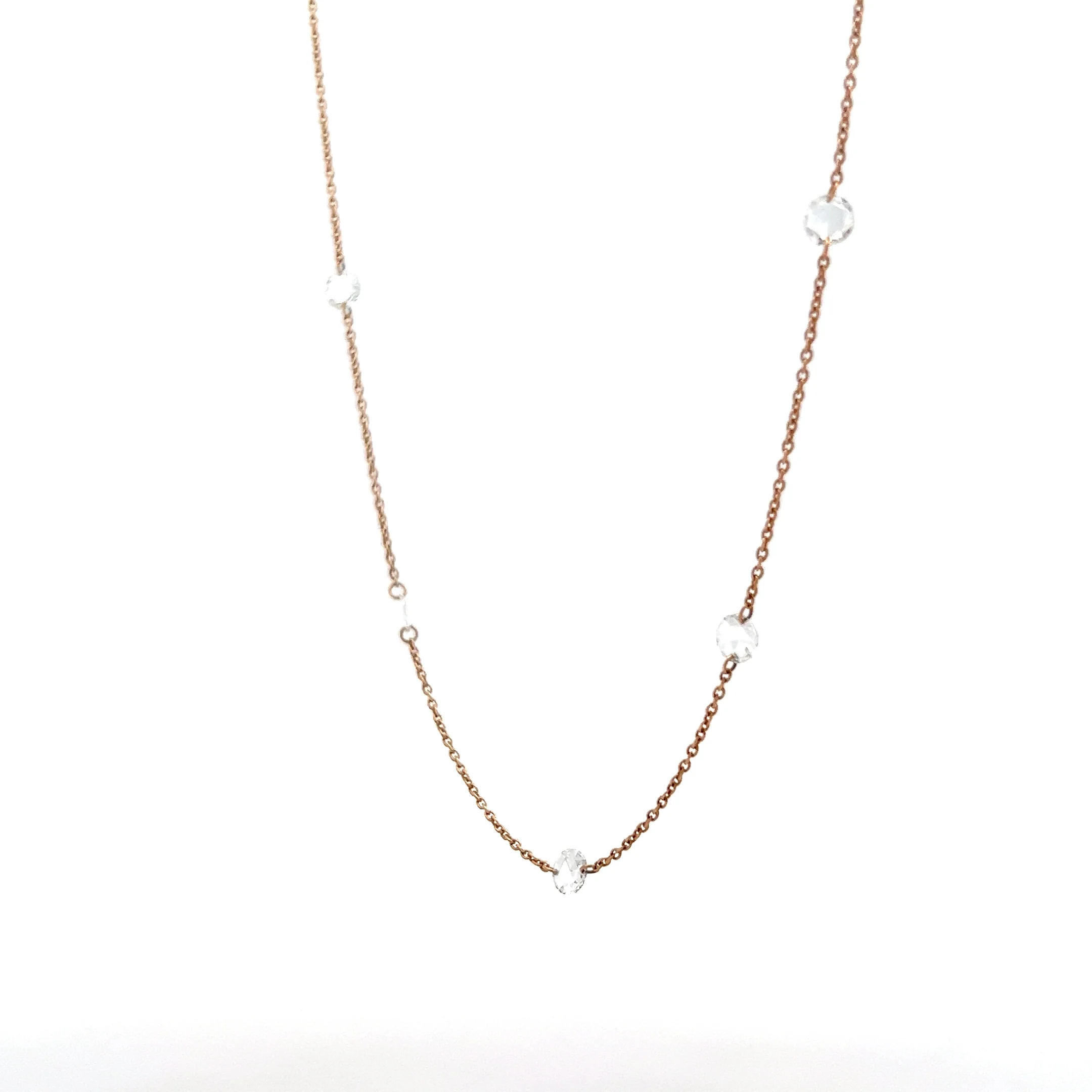 2.00 Rose Cut Diamonds by the Yard Necklace in 18k - Image 2