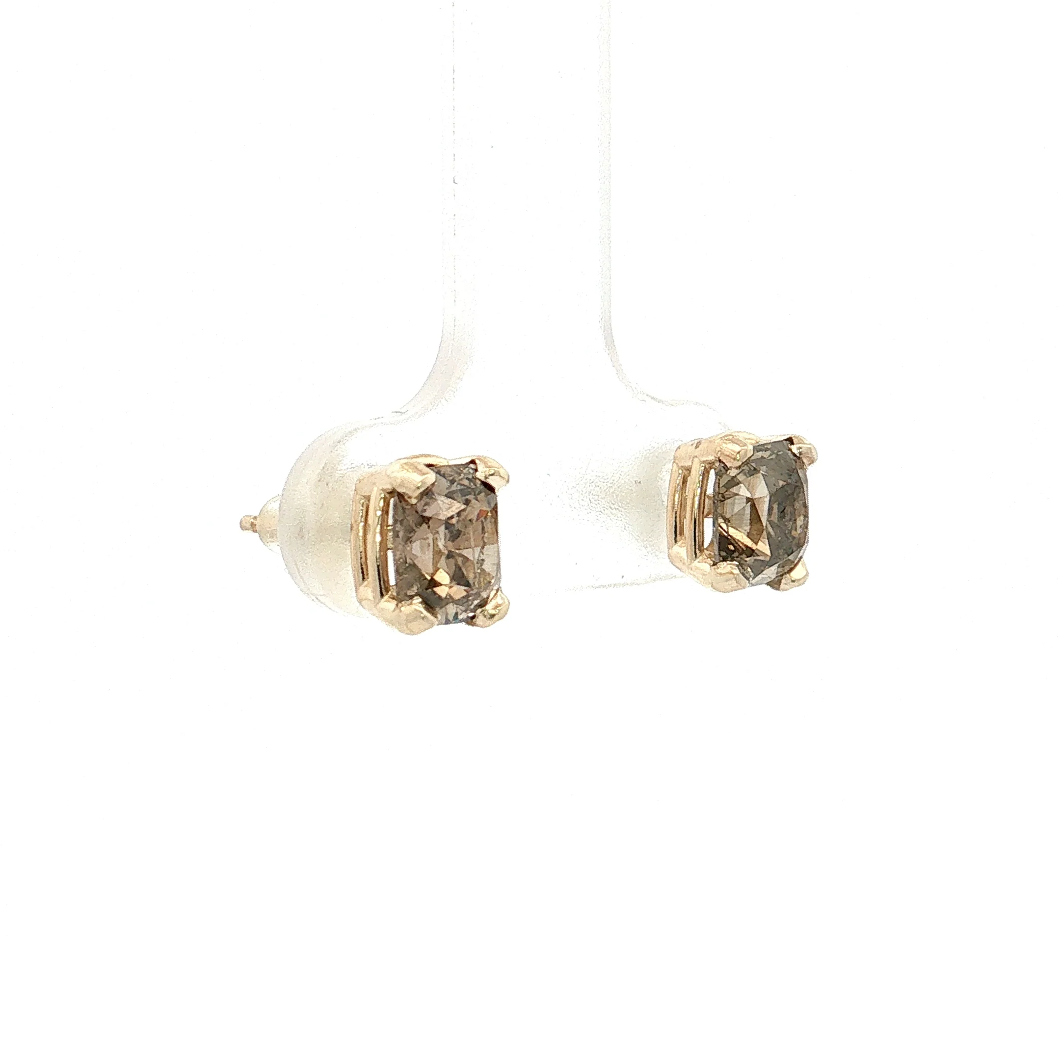 2.01 Fancy Brown Diamond Stud Earrings 14k - Image 3