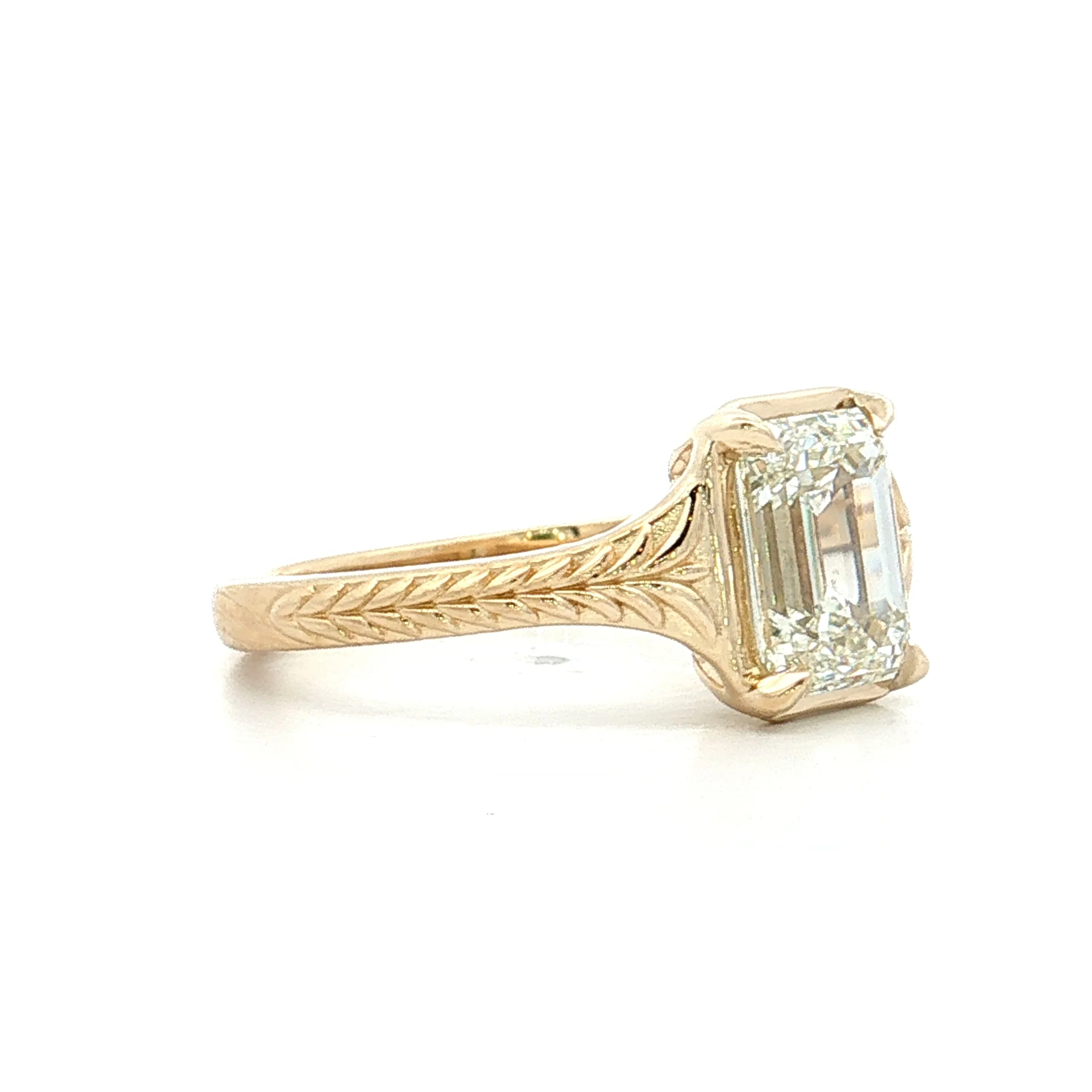 2.01 GIA Emerald Cut Diamond Engagement Ring 14k - Image 3