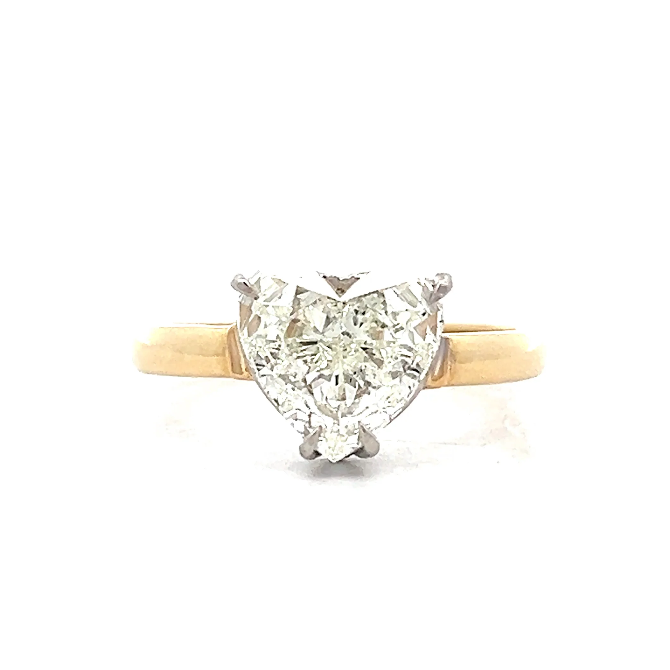 2.01 Heart Shaped Diamond Engagement Ring in 14k