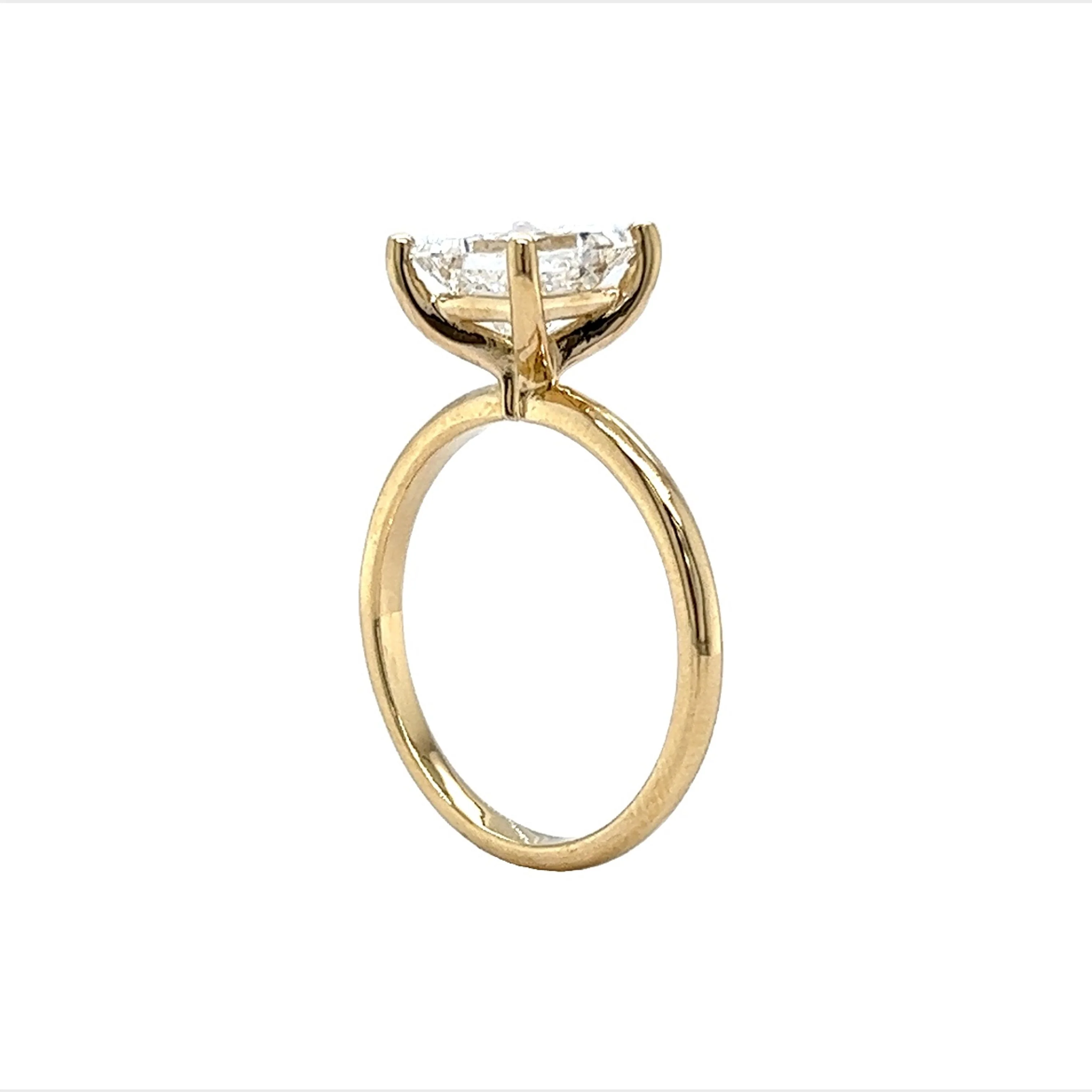 2.01 Princess Cut Diamond Engagement Ring in 14k Yellow Gold - Image 5