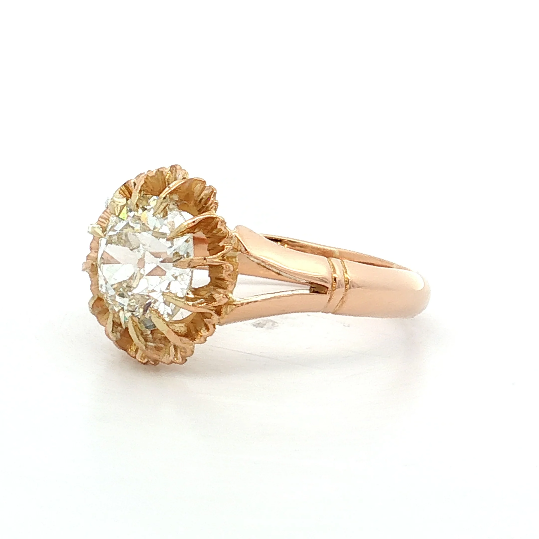 2.01 Vintage Victorian Euro Diamond Engagement Ring 18k - Image 2