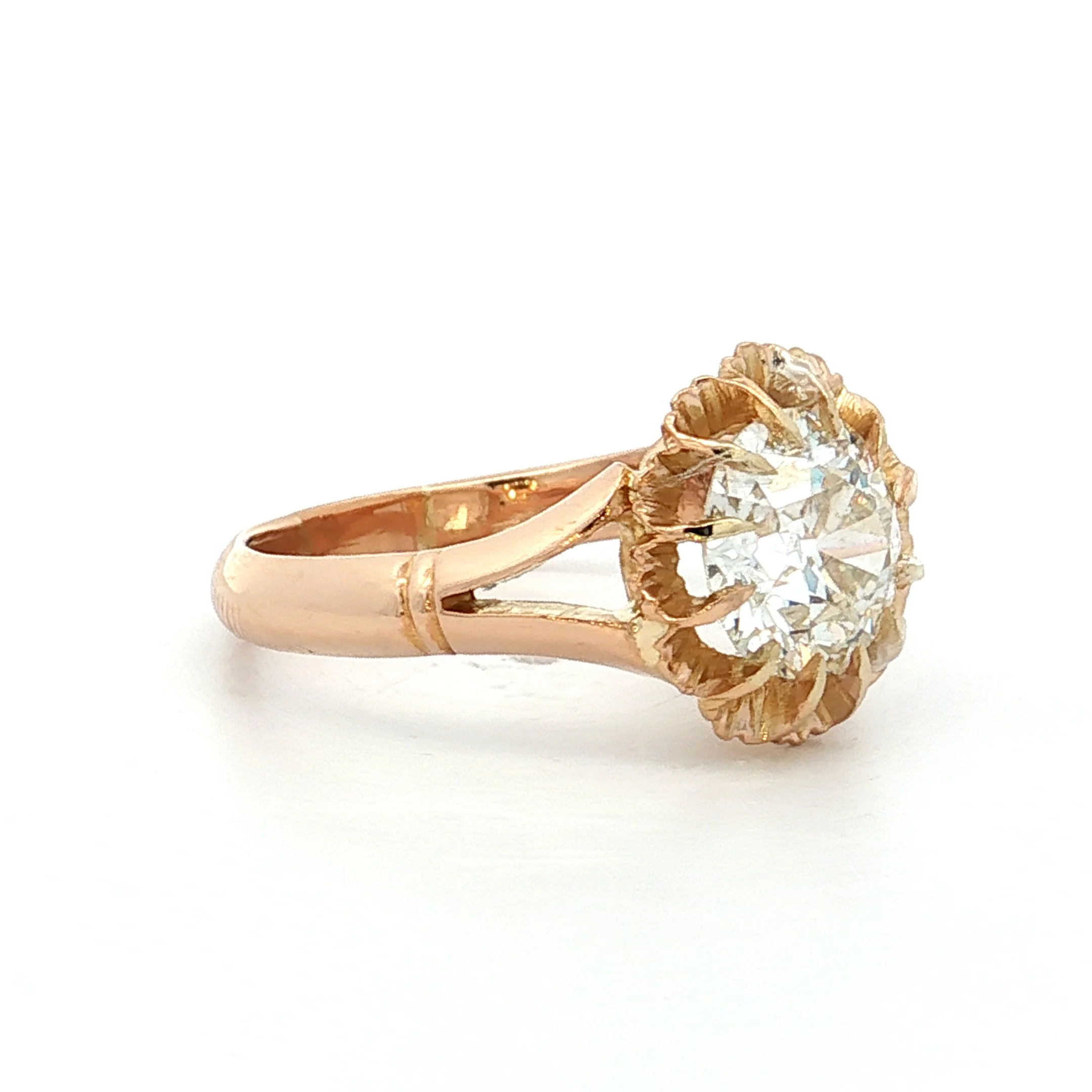 2.01 Vintage Victorian Euro Diamond Engagement Ring 18k - Image 3