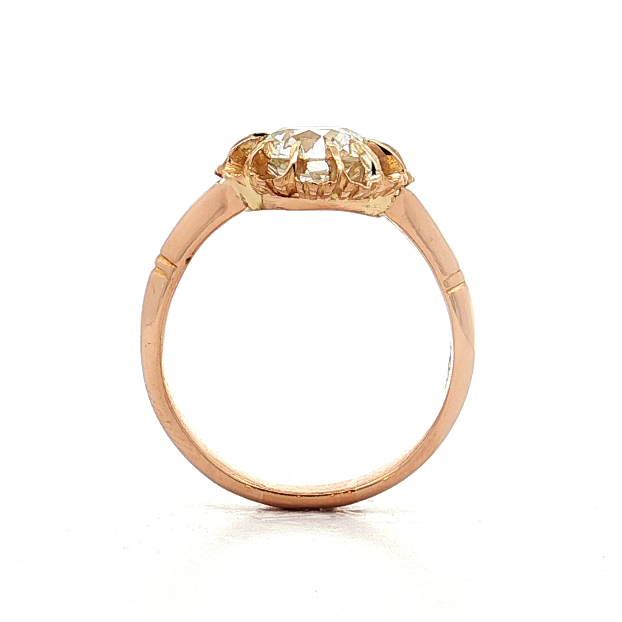 2.01 Vintage Victorian Euro Diamond Engagement Ring 18k - Image 4