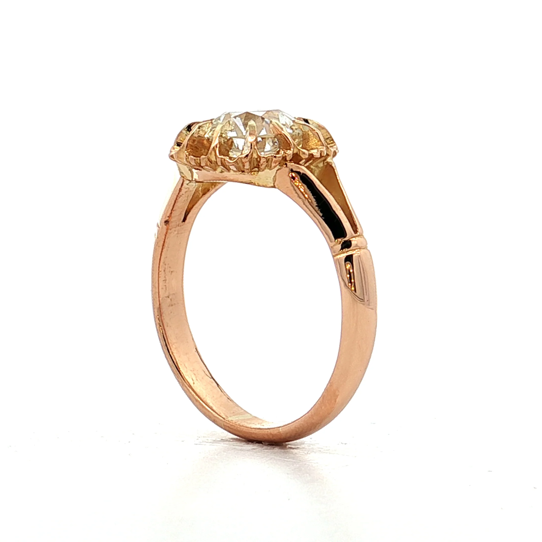 2.01 Vintage Victorian Euro Diamond Engagement Ring 18k - Image 5