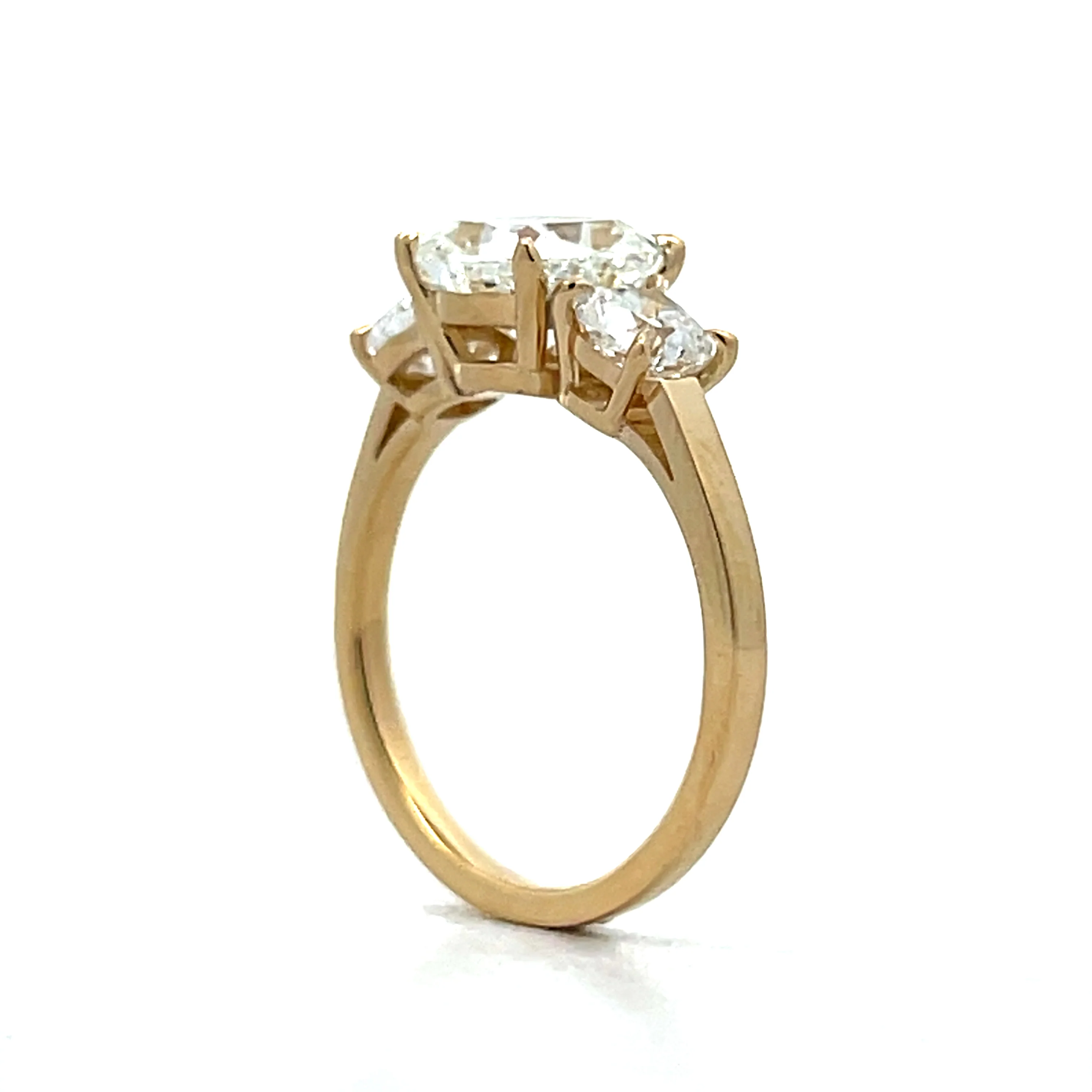 2.02 Cushion Three Stone Engagement Ring 14k - Image 5