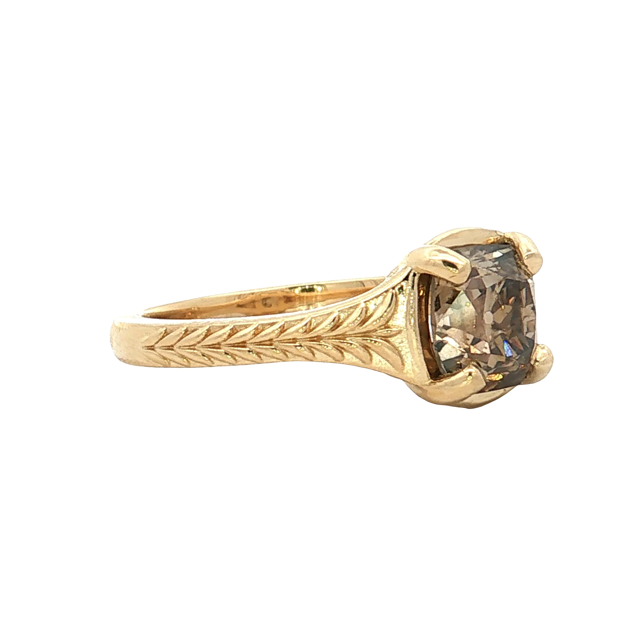 2.02 Old Mine Cushion Diamond Solitaire Ring 14k - Image 3