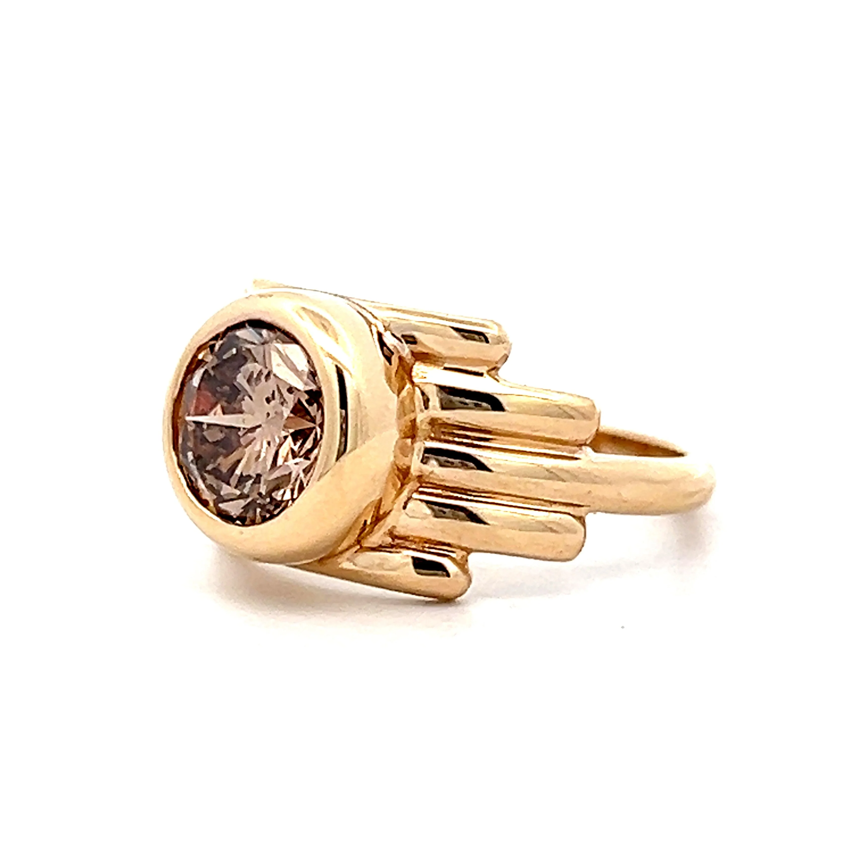 2.03 Fancy Brown Diamond Engagement Ring in 14k - Image 2