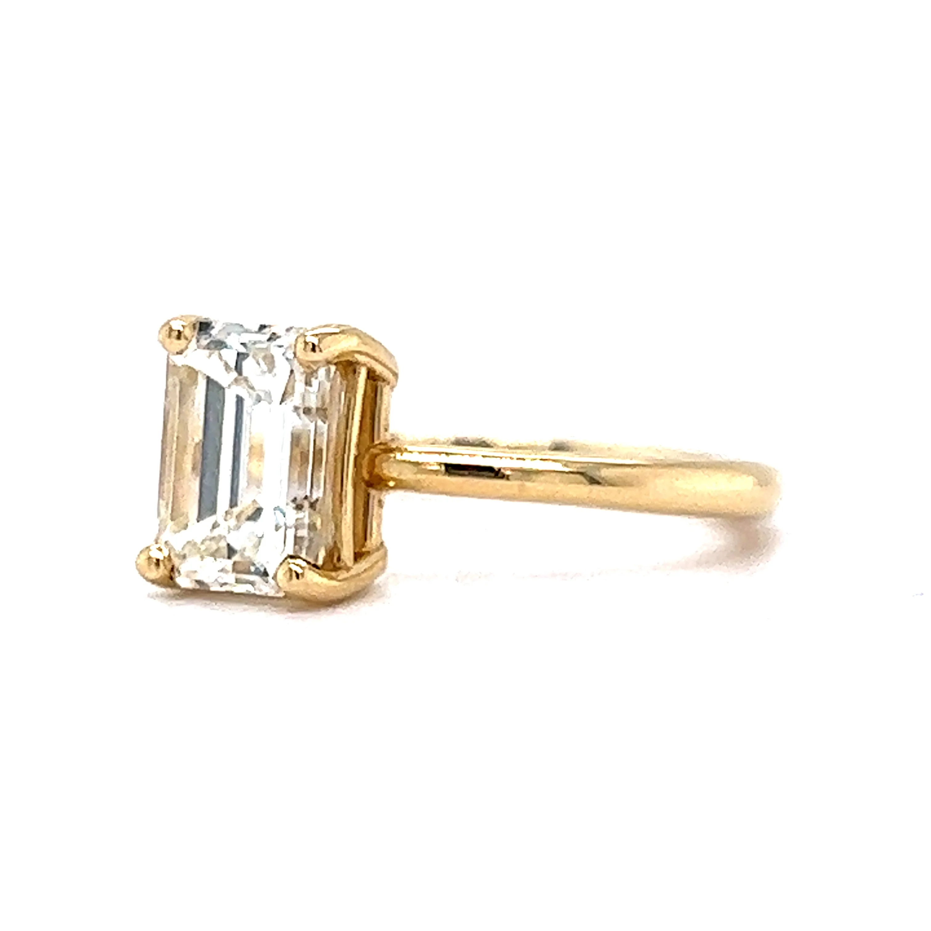 2.03 GIA Emerald Cut Diamond Engagement Ring in 14k Yellow Gold - Image 2