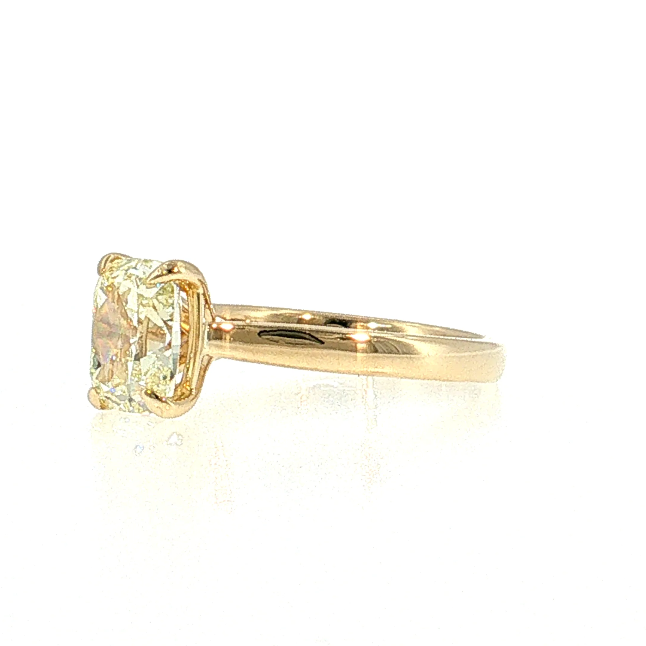 2.03 Old Mine Cushion Diamond Solitaire Ring 14k - Image 2