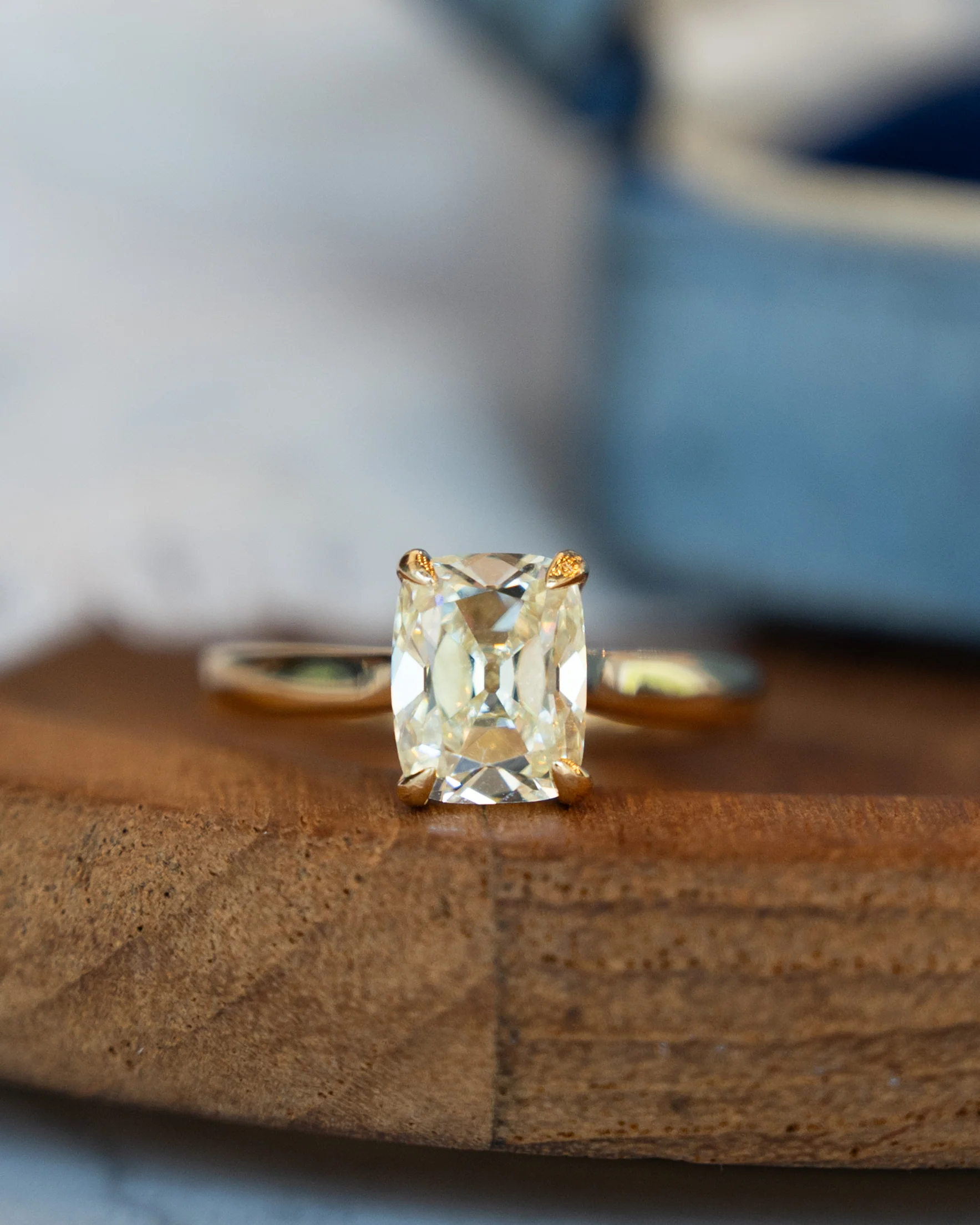 2.03 Old Mine Cushion Diamond Solitaire Ring 14k - Image 6