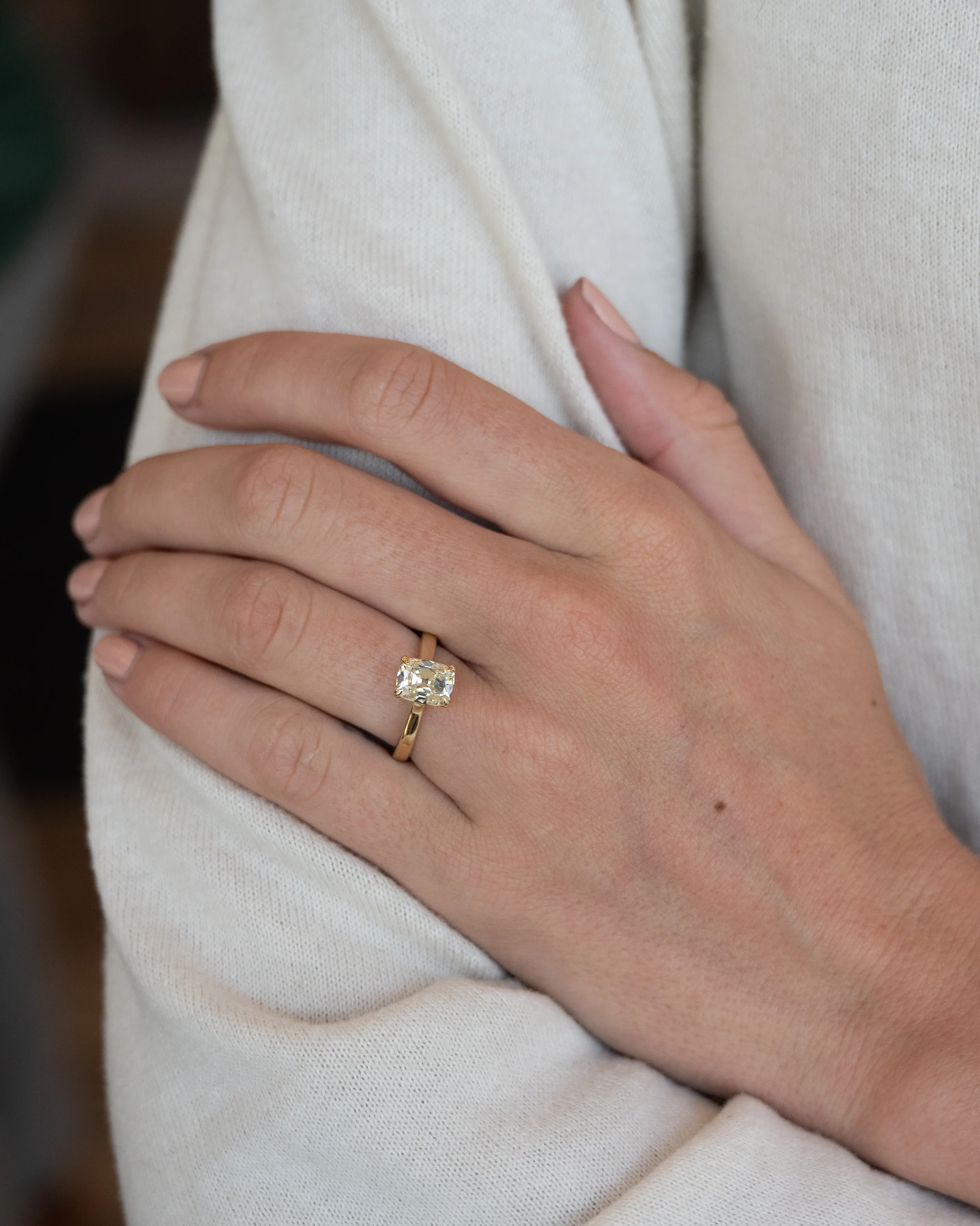 2.03 Old Mine Cushion Diamond Solitaire Ring 14k - Image 7