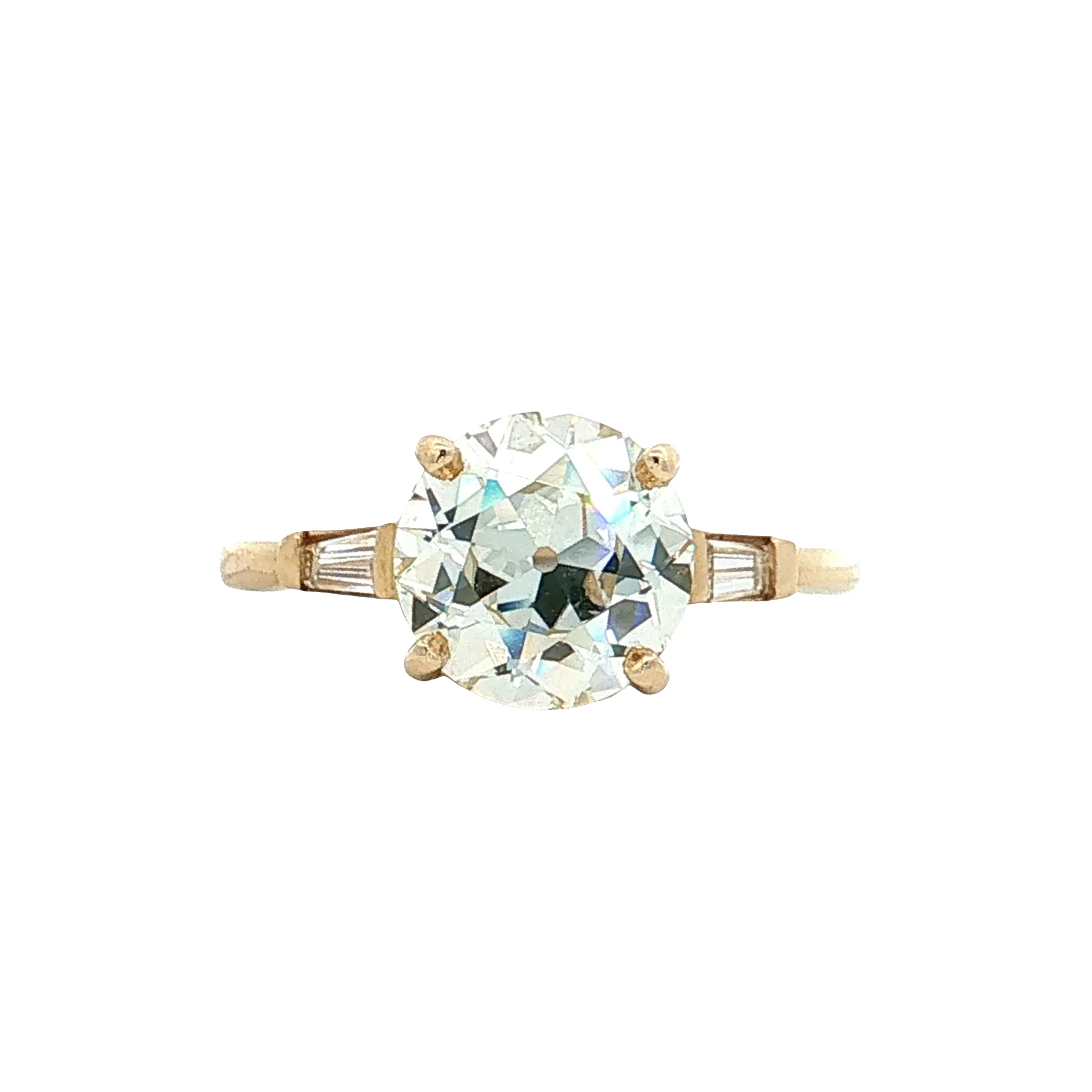 2.04 GIA Old European Diamond Engagement Ring 14k