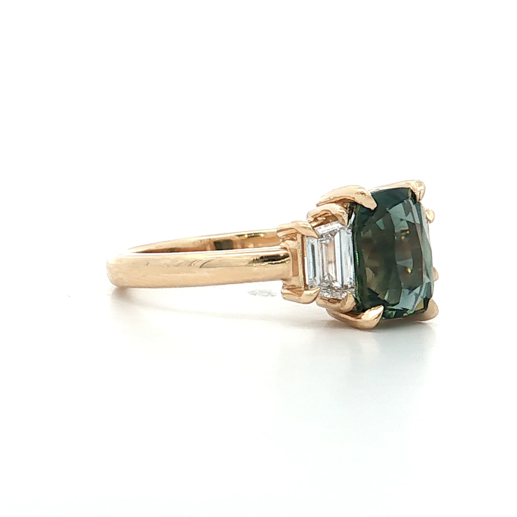 2.04 No Heat Cushion Sapphire Engagement Ring 14k - Image 3
