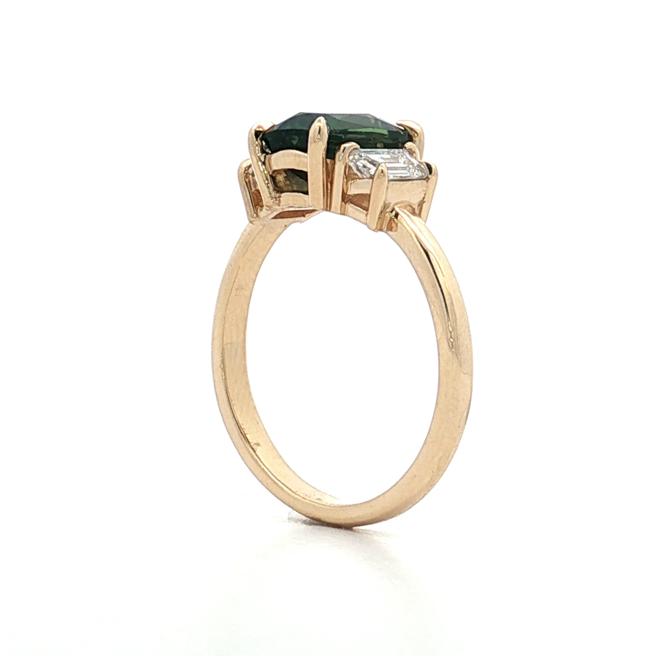 2.04 No Heat Cushion Sapphire Engagement Ring 14k - Image 5