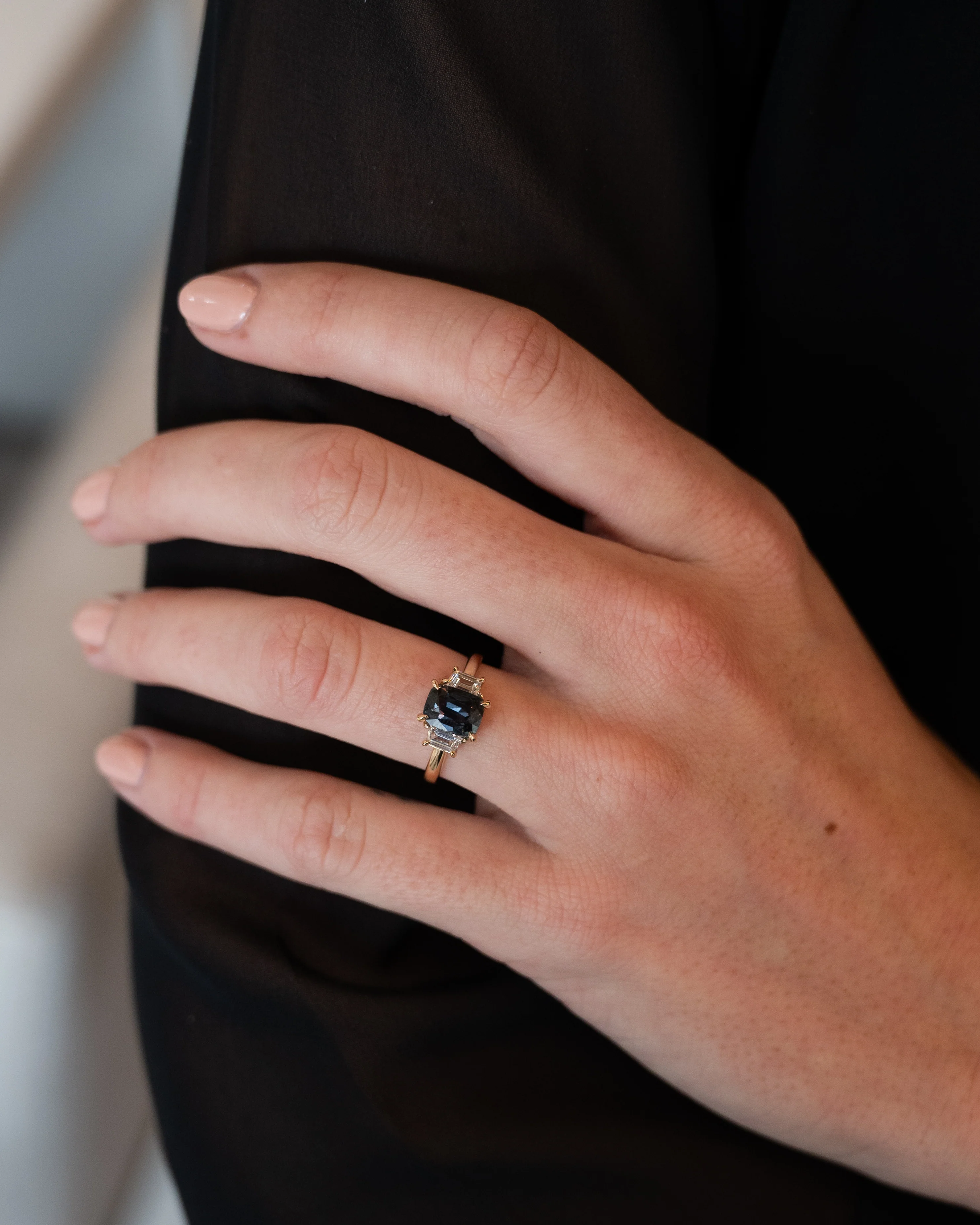 2.04 No Heat Cushion Sapphire Engagement Ring 14k - Image 7