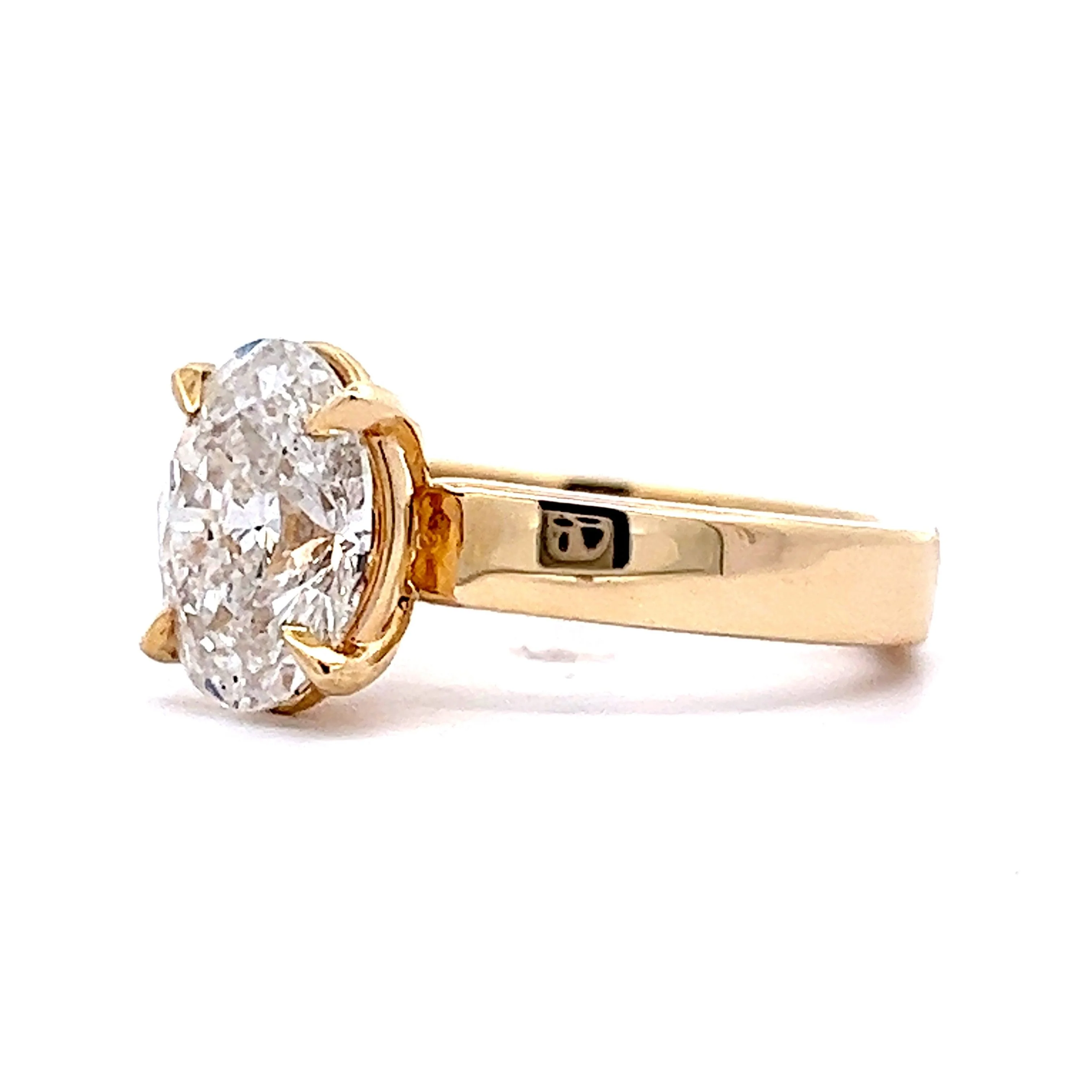 2.04 Oval Cut Diamond Engagement Ring in 14k Yellow Gold - Image 2