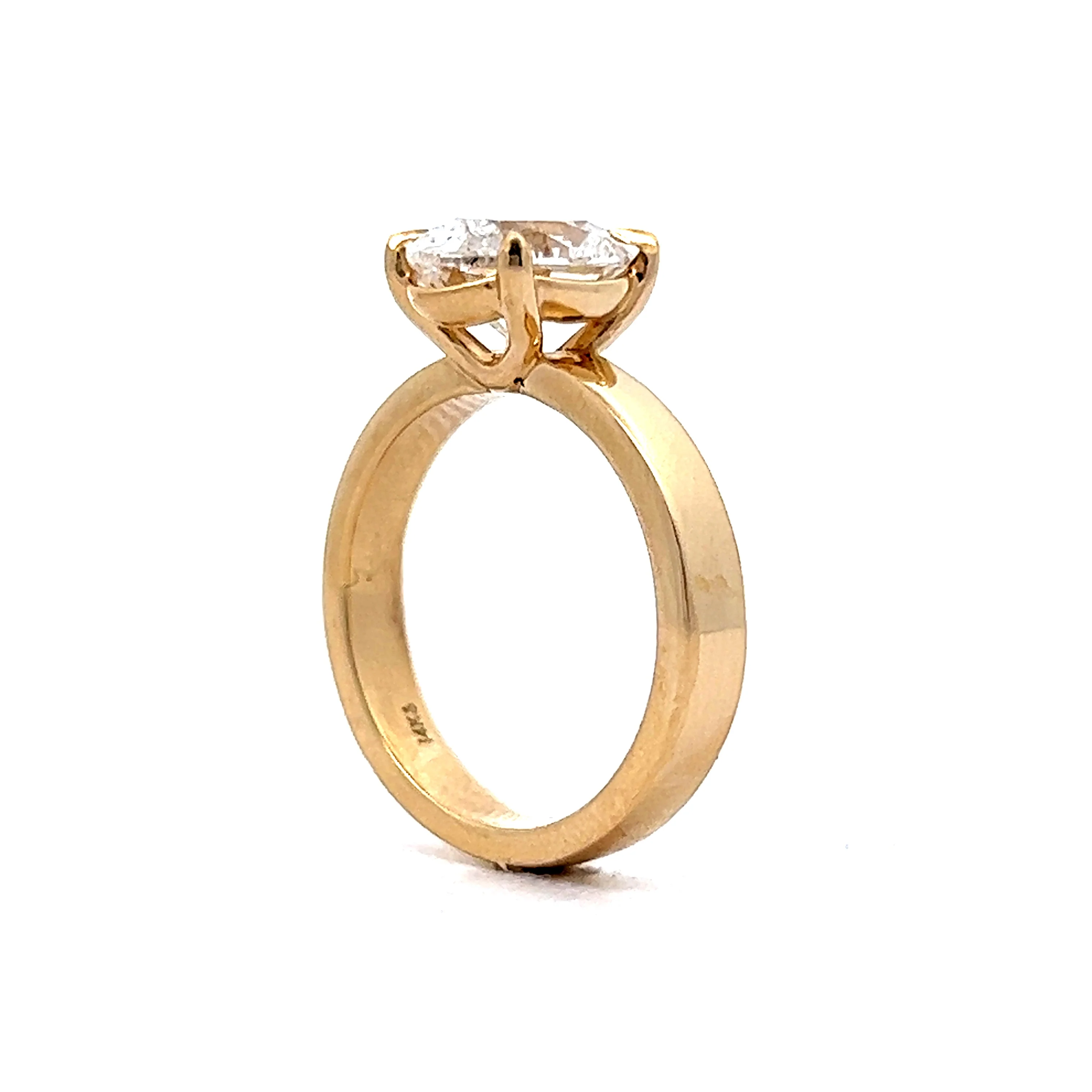 2.04 Oval Cut Diamond Engagement Ring in 14k Yellow Gold - Image 5
