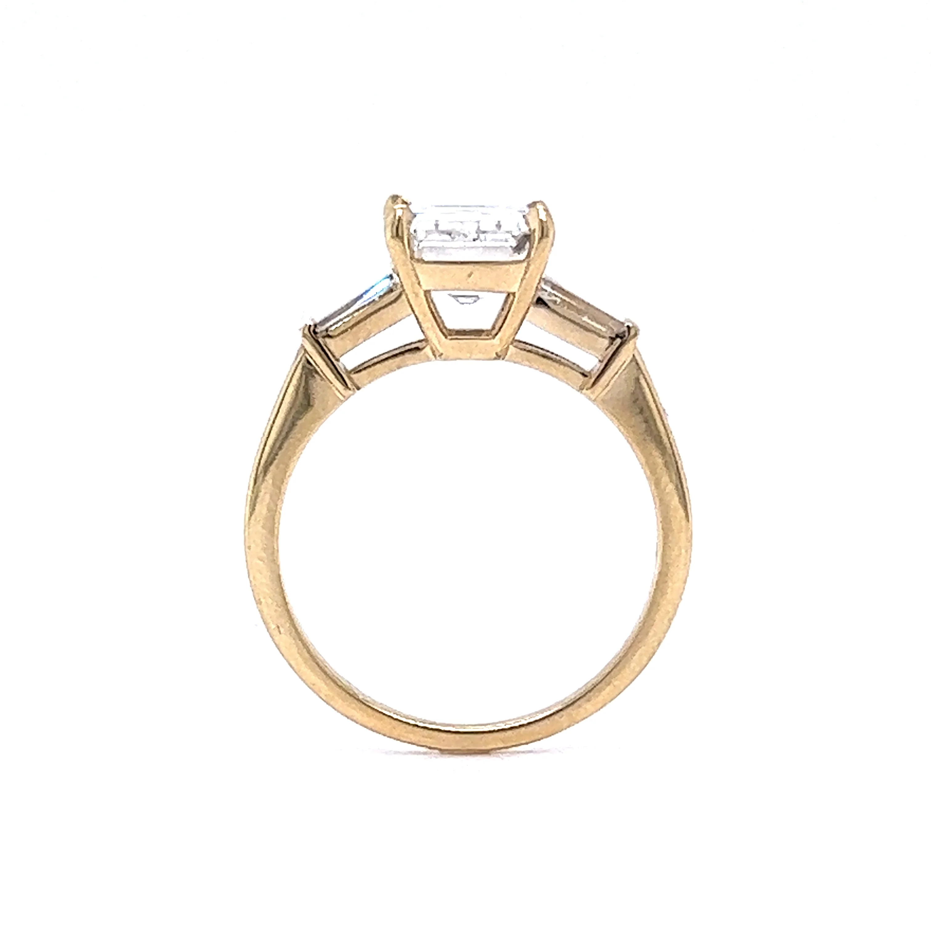 2.06 Emerald Cut Diamond Engagement Ring in 14k Yellow Gold - Image 4