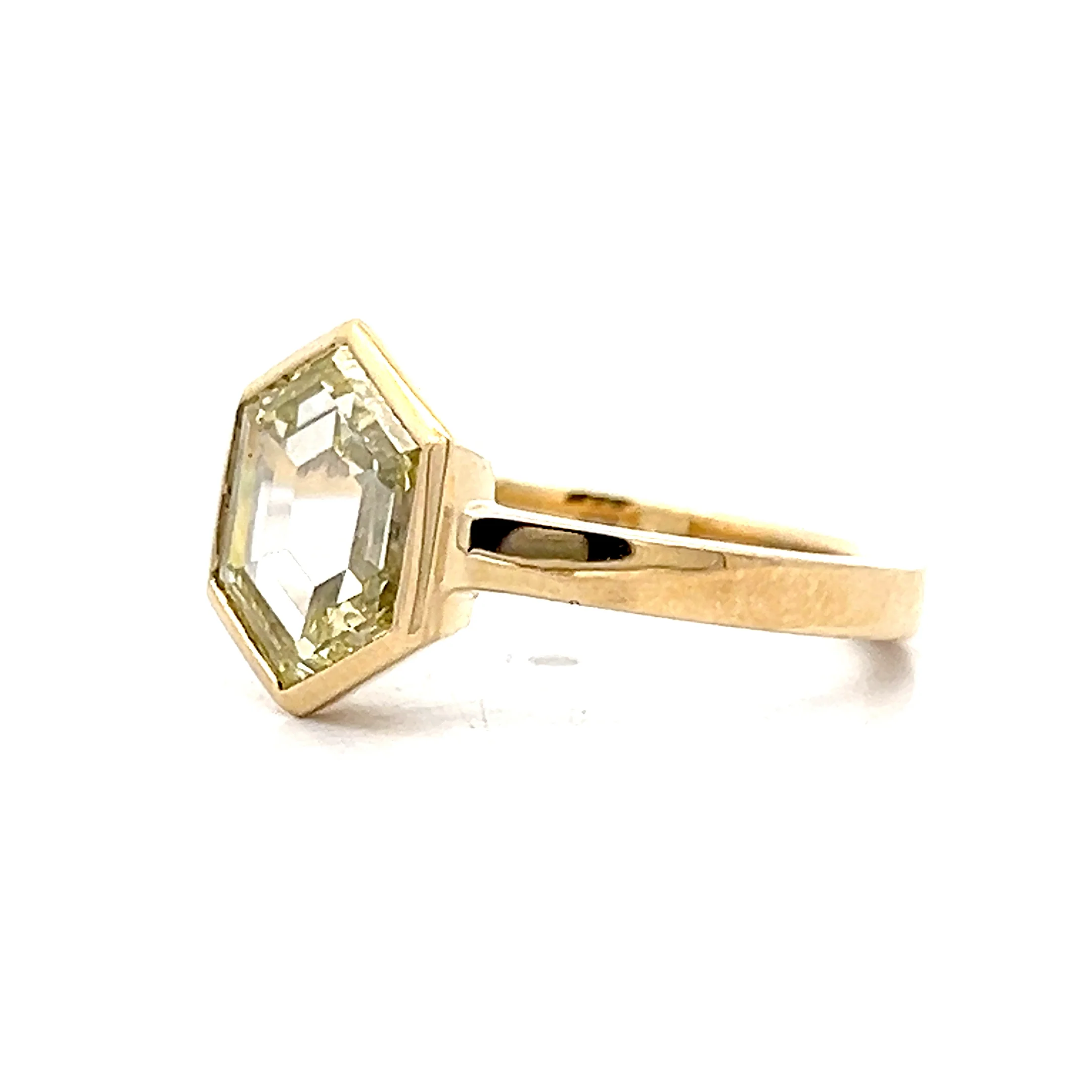 2.08 Hexagon Portrait Cut Diamond Engagement Ring in 14k - Image 2