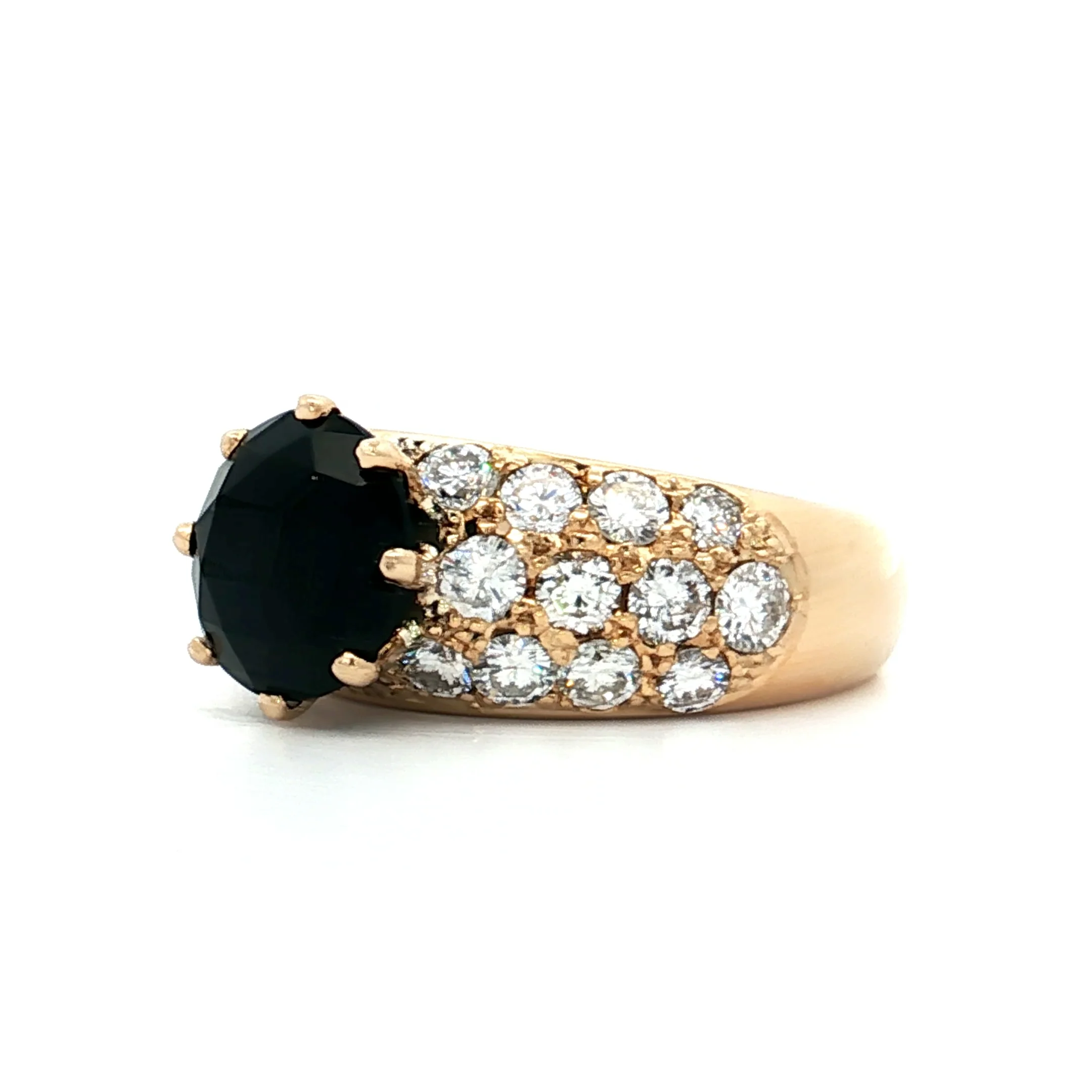 2.10 Black Onyx & Diamond Cocktail Ring in 18k - Image 2