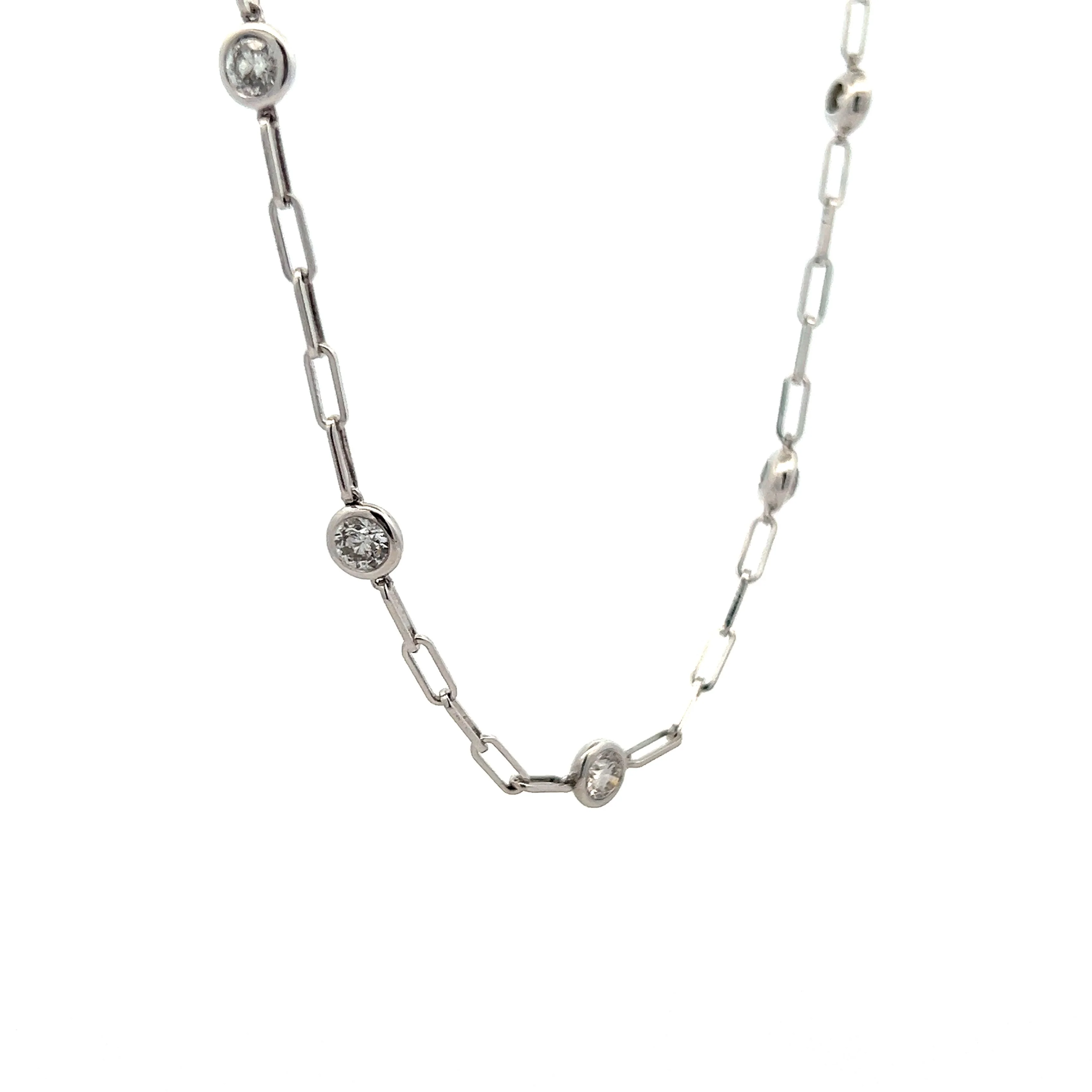 2.10 Diamond Paperclip Chain Necklace in 14k - Image 3
