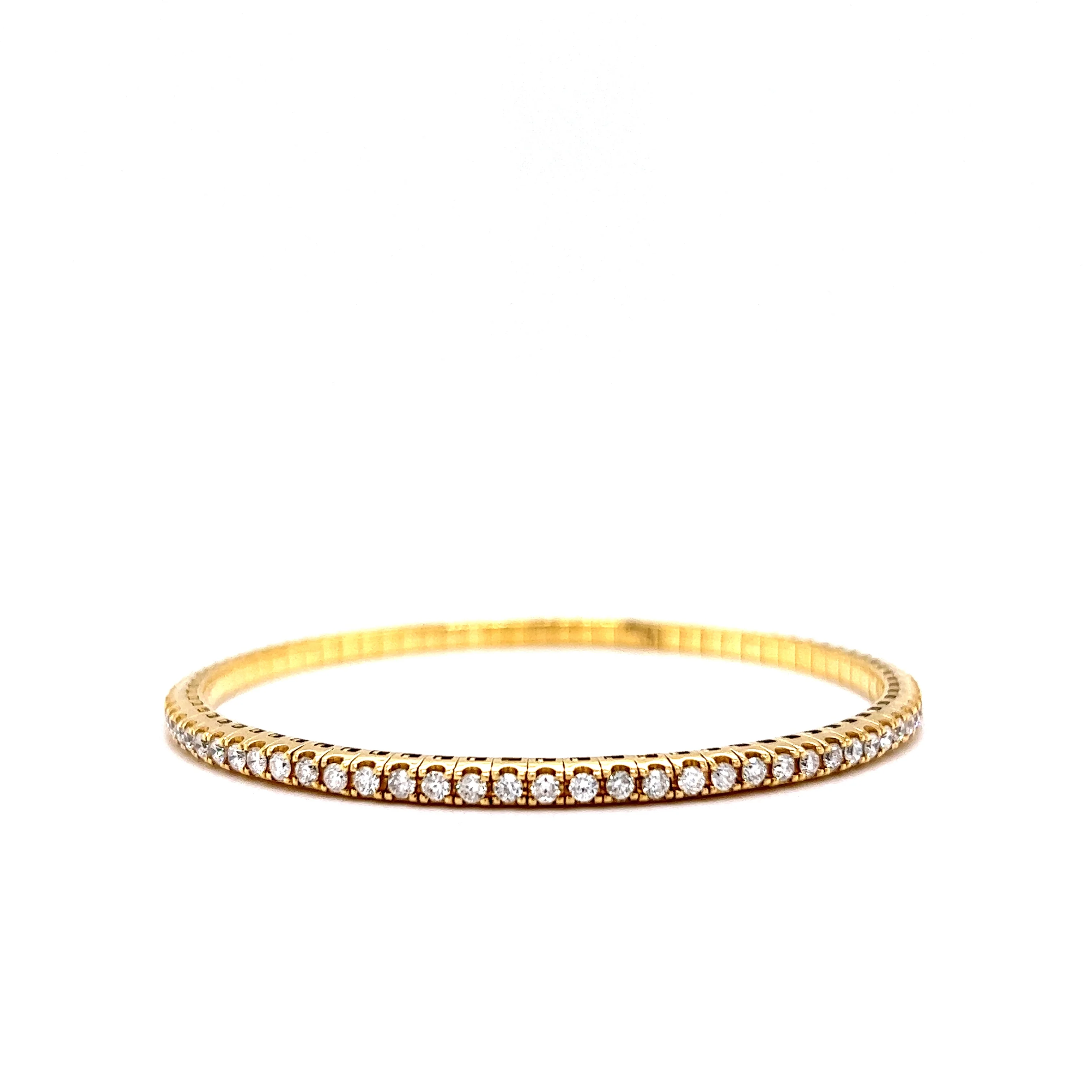 2.10 Diamond Stretch Bracelet in 18k Yellow Gold - Image 3