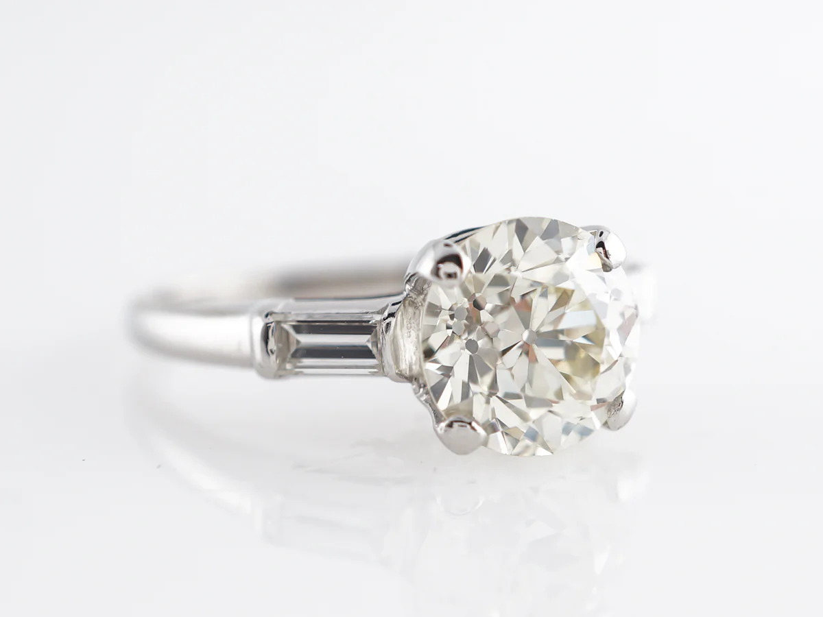 2.11 Old European Cut Diamond Engagement Ring in Platinum - Image 3