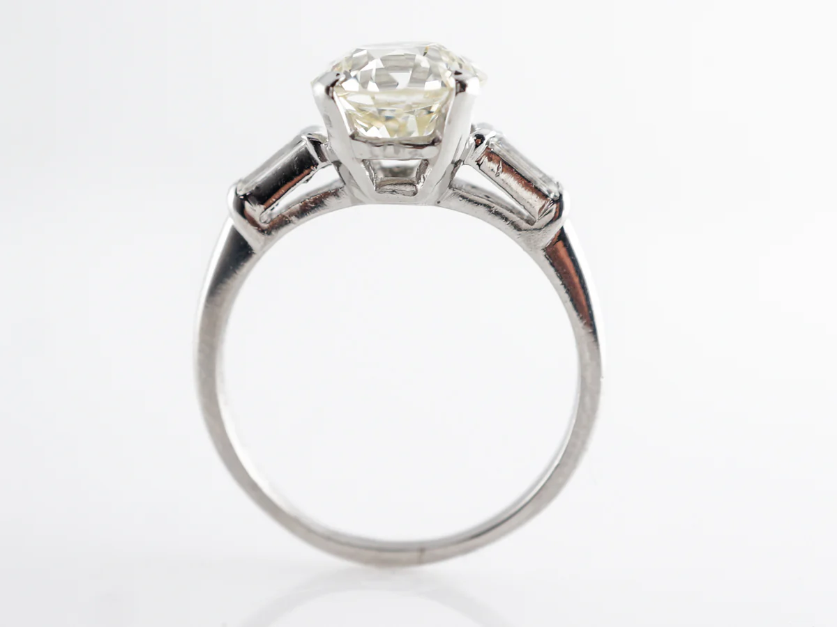 2.11 Old European Cut Diamond Engagement Ring in Platinum - Image 4