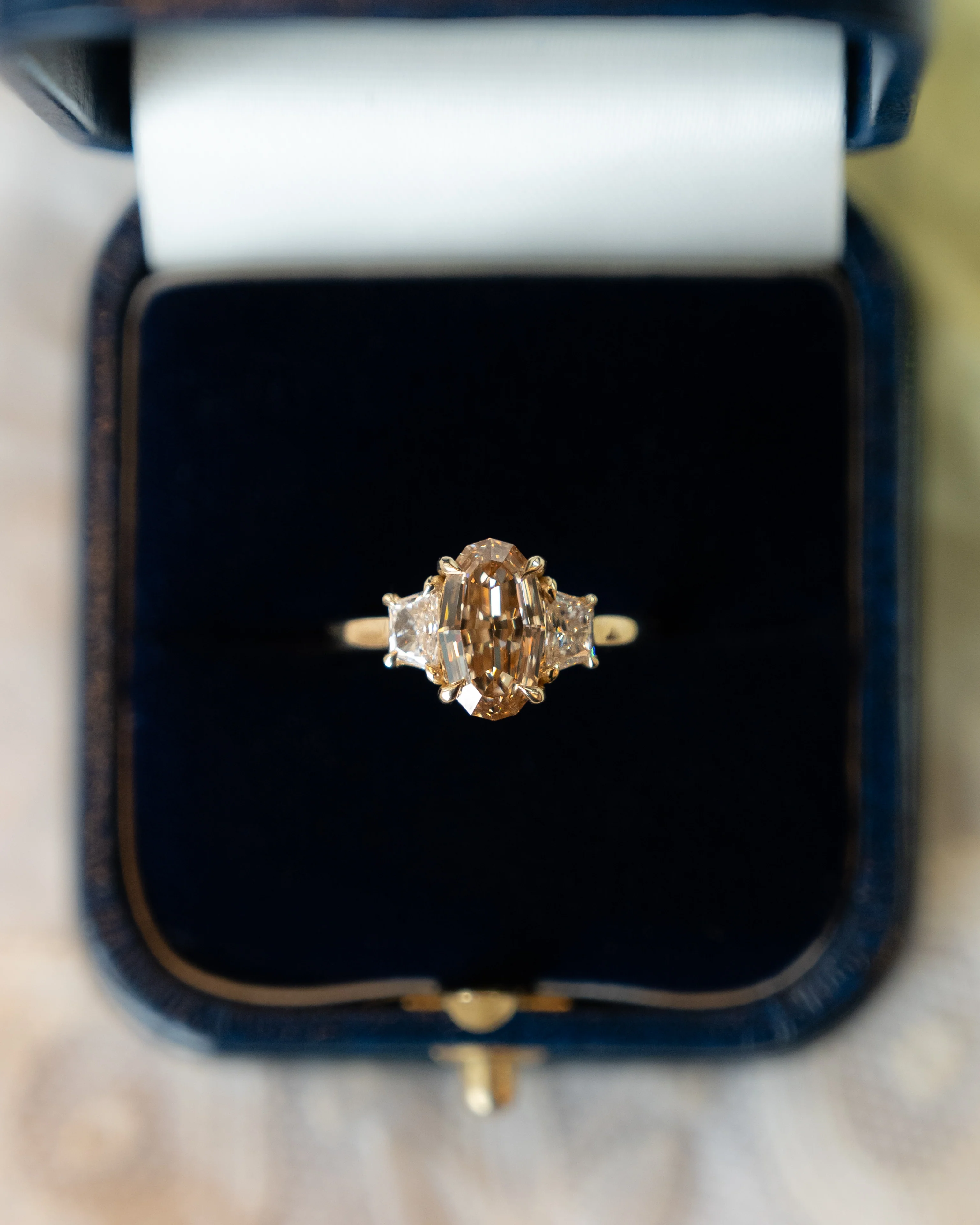 2.11 Oval Step Cut Diamond Engagement Ring in 14k - Image 6