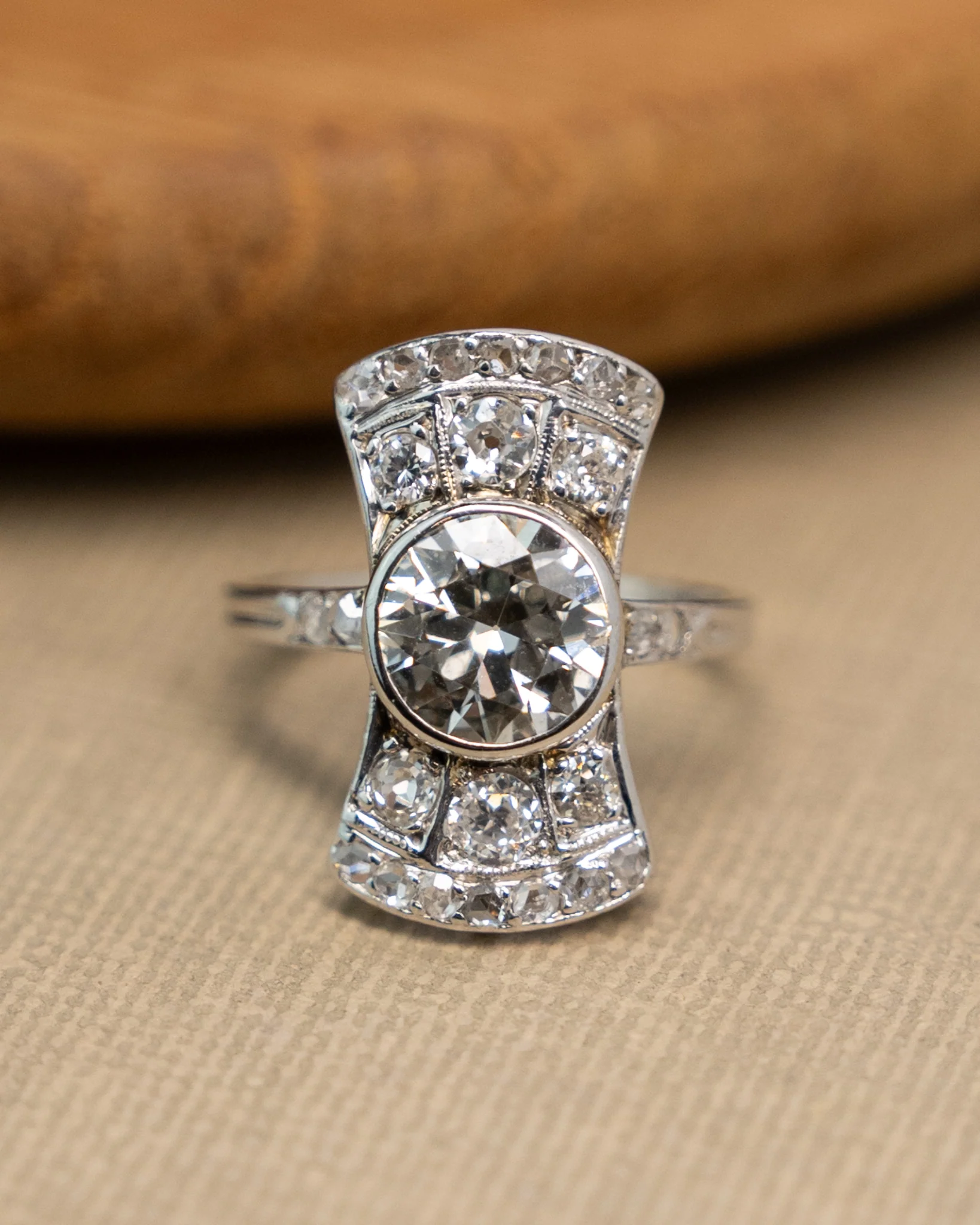 2.13 Antique Art Deco Diamond Cocktail Ring in 14k - Image 6