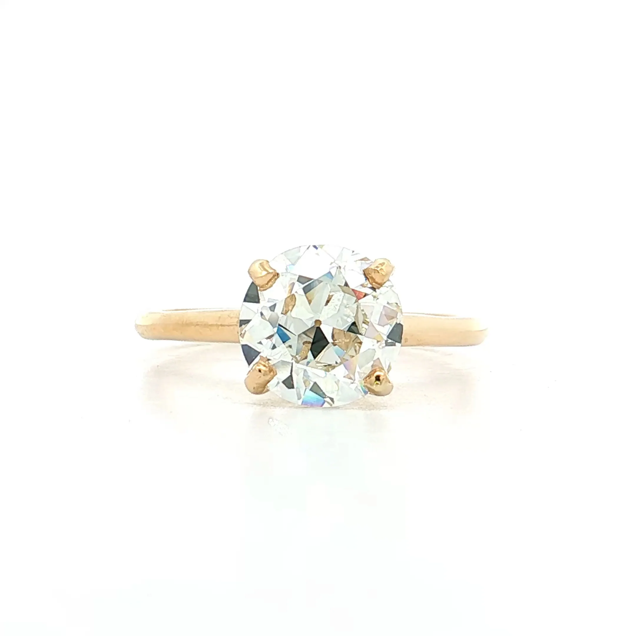 2.13 GIA Old European Diamond Engagement Ring 18k
